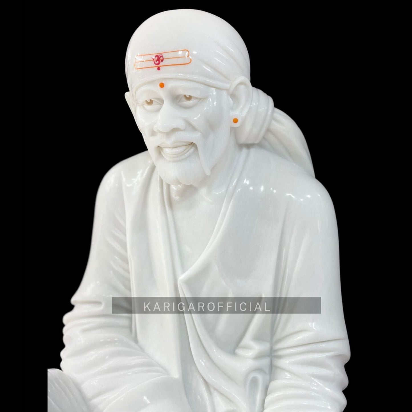 Sai baba Statue, white marble sai baba murti, Large 66 inches Sai baba idol, 5.5ft Selfless Hindu saint Idol, Shirdi Baba for Home Temple