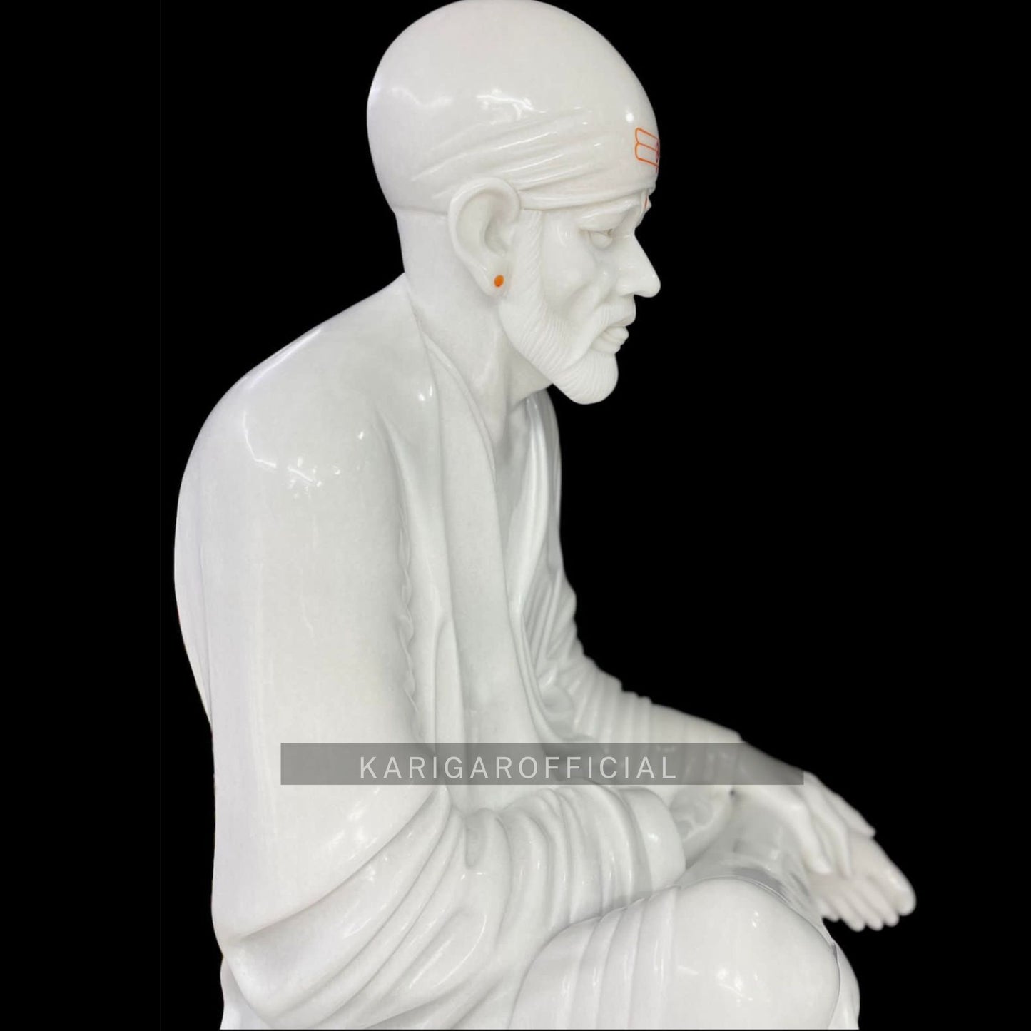 Sai baba Statue, white marble sai baba murti, Large 66 inches Sai baba idol, 5.5ft Selfless Hindu saint Idol, Shirdi Baba for Home Temple