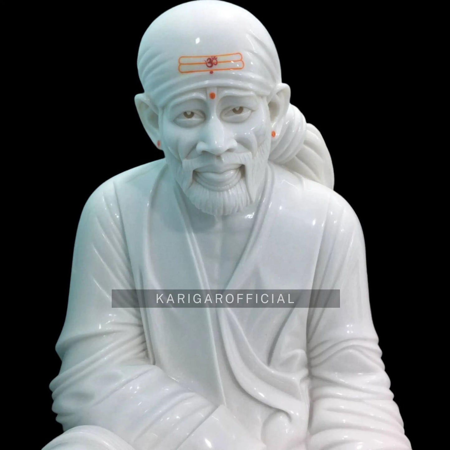 Sai Baba Statue in White Marble, Large 66 inches Idol for home temple KARIGAROFFICIAL