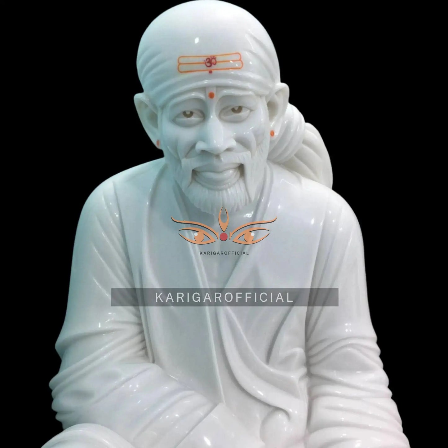 Life Size Sai Baba white marble idol 66 inch - gallery view 10