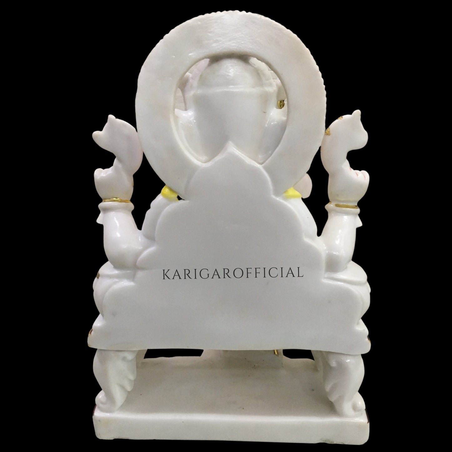 Blanco Rosa Lindo Ganesha Grande 18" Marble Idol Los mejores regalos de inauguración