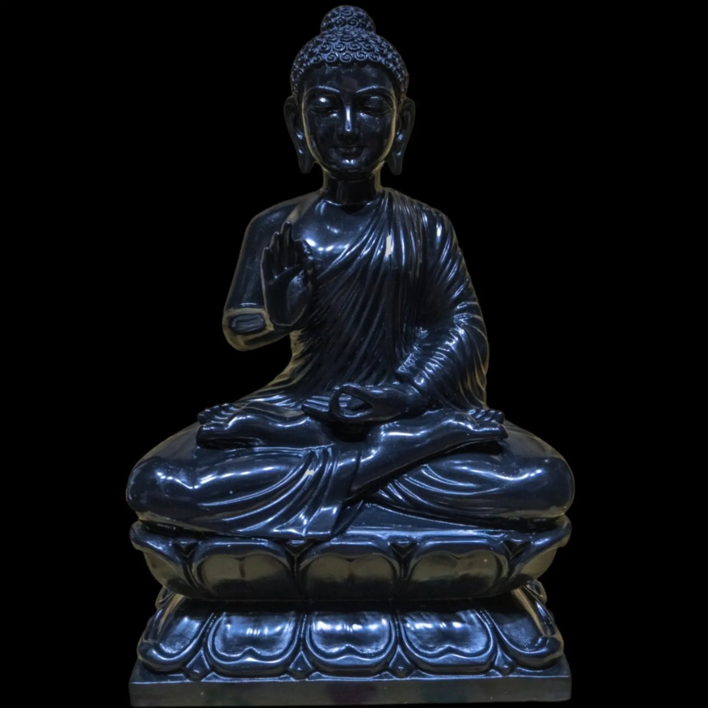 Black Marble Buddha statue 24'' Special Spiritual Gift For Yoga Studio KARIGAROFFICIAL