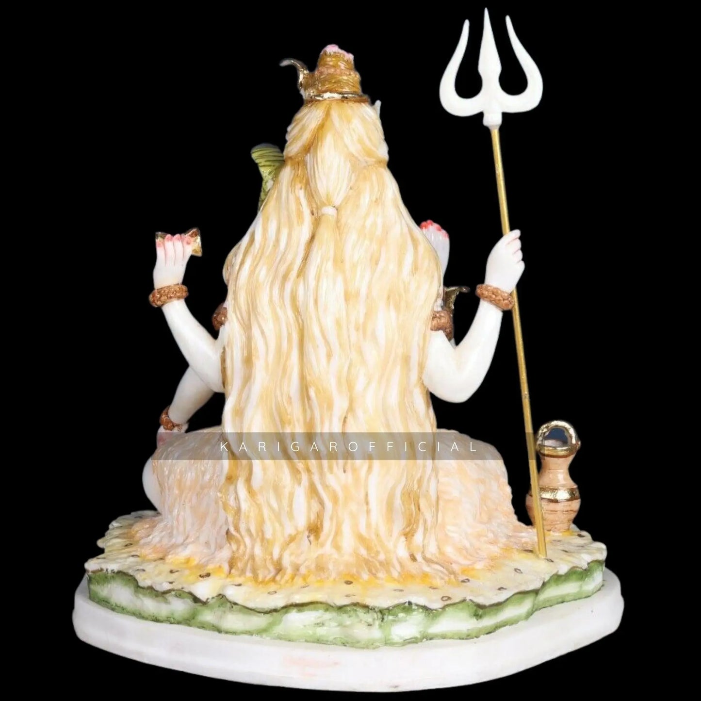 Shiva Statue, Large 13 inches Shiv Murti, Multicolor Mahadev Shankar Sculpture, Marble Shiv Bholenath Figurine, Hindu Religious God Deity, Big Neelkanth Idol, Perfect Home Temple Housewarming Gifts KARIGAROFFICIAL