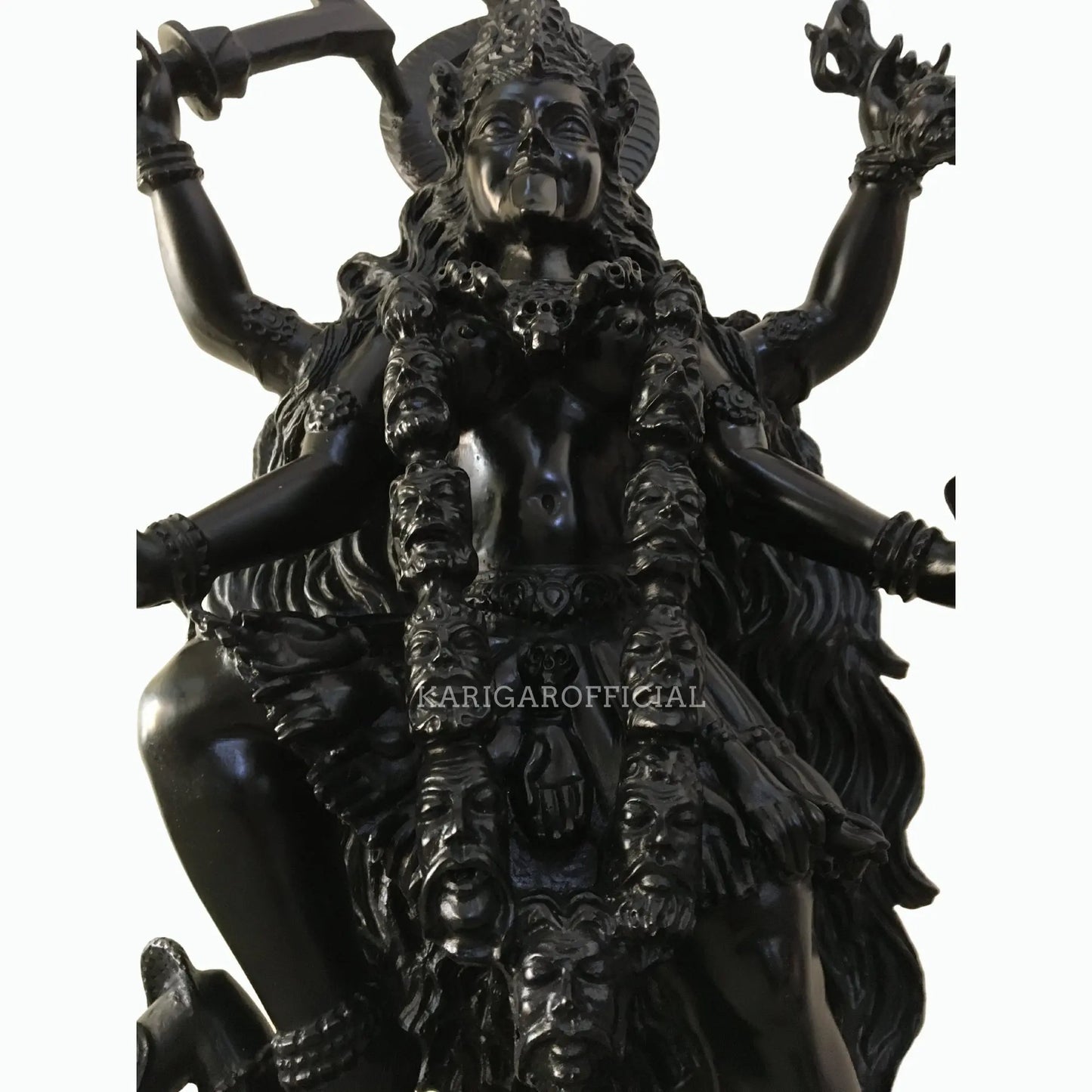 Maa Kali Standing on Shiva 27 inches Black Mahakali Statue for Home Temple KARIGAROFFICIAL