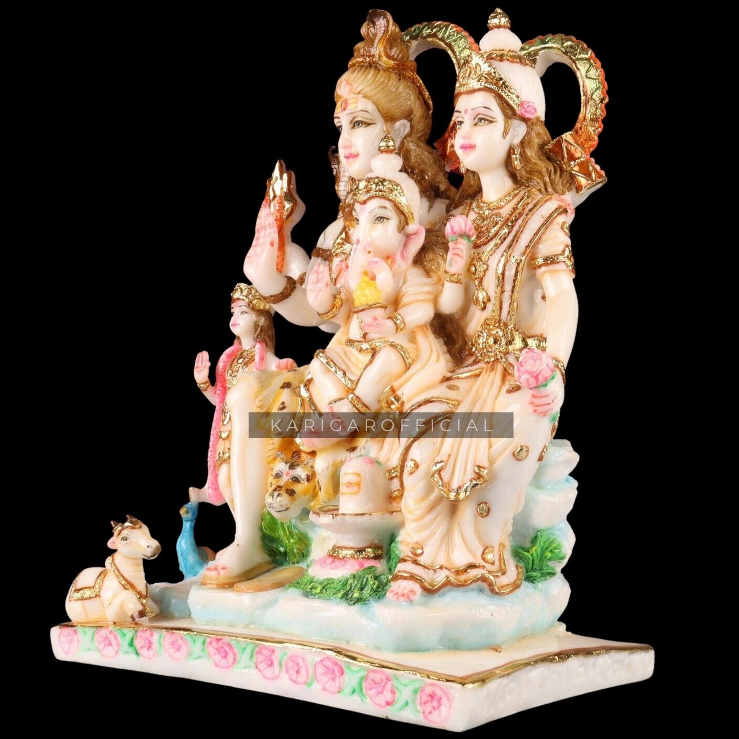 Marble Shiv Parivaar Murti Statue For Home Mandir Temple Big Size 12''