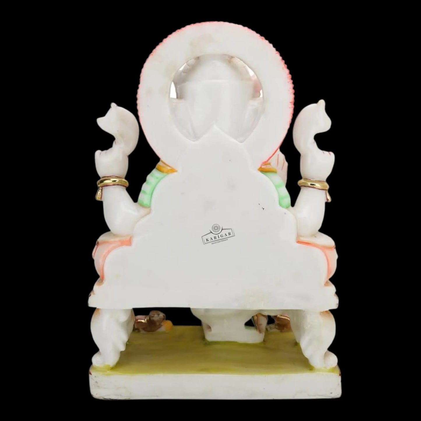 Ganesha Statue Marble Murti Large Colorful 18" Best Housewarming Gift KARIGAROFFICIAL