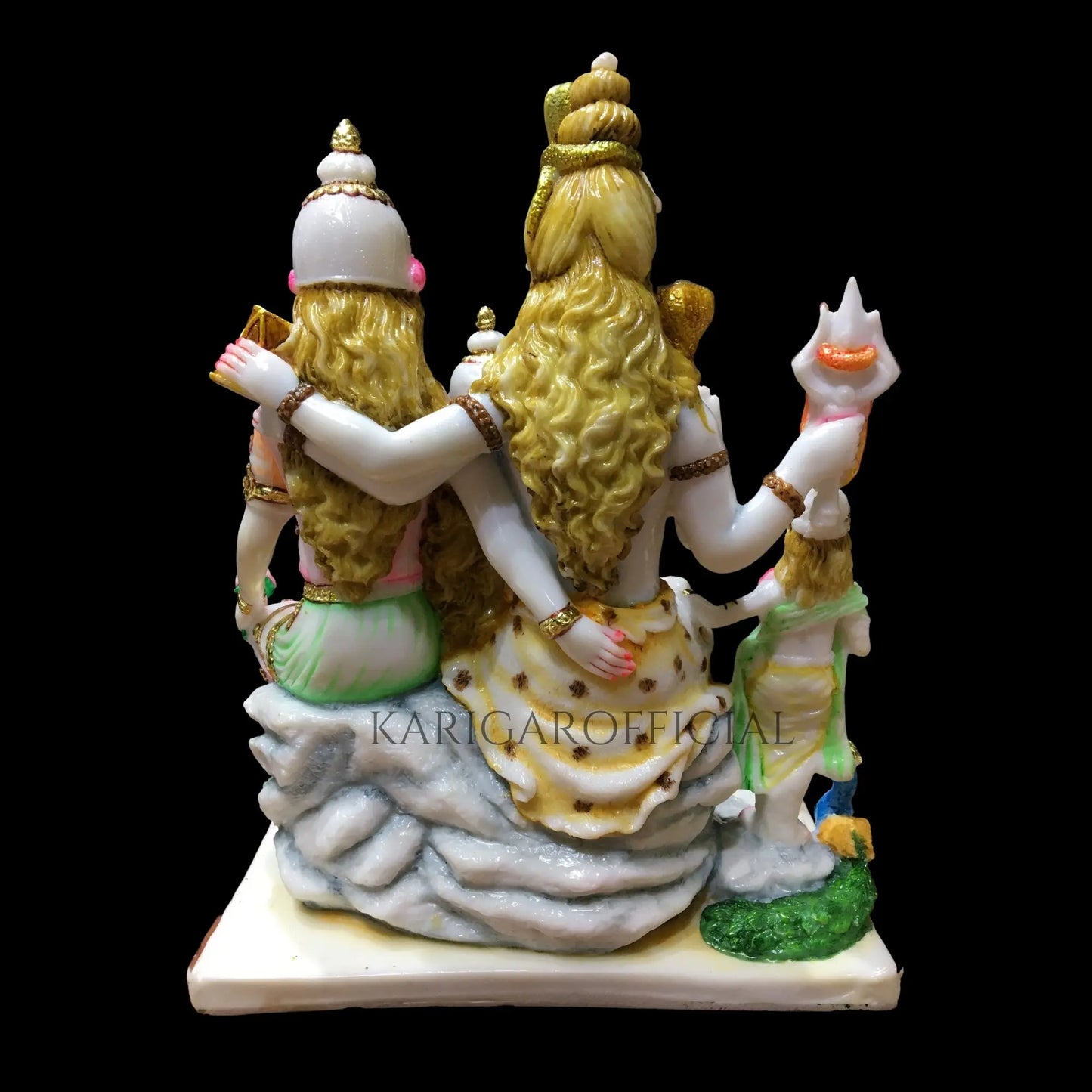 Marble Shiv Parivaar Murti Statue For Home Mandir Temple Large 12'' KARIGAROFFICIAL