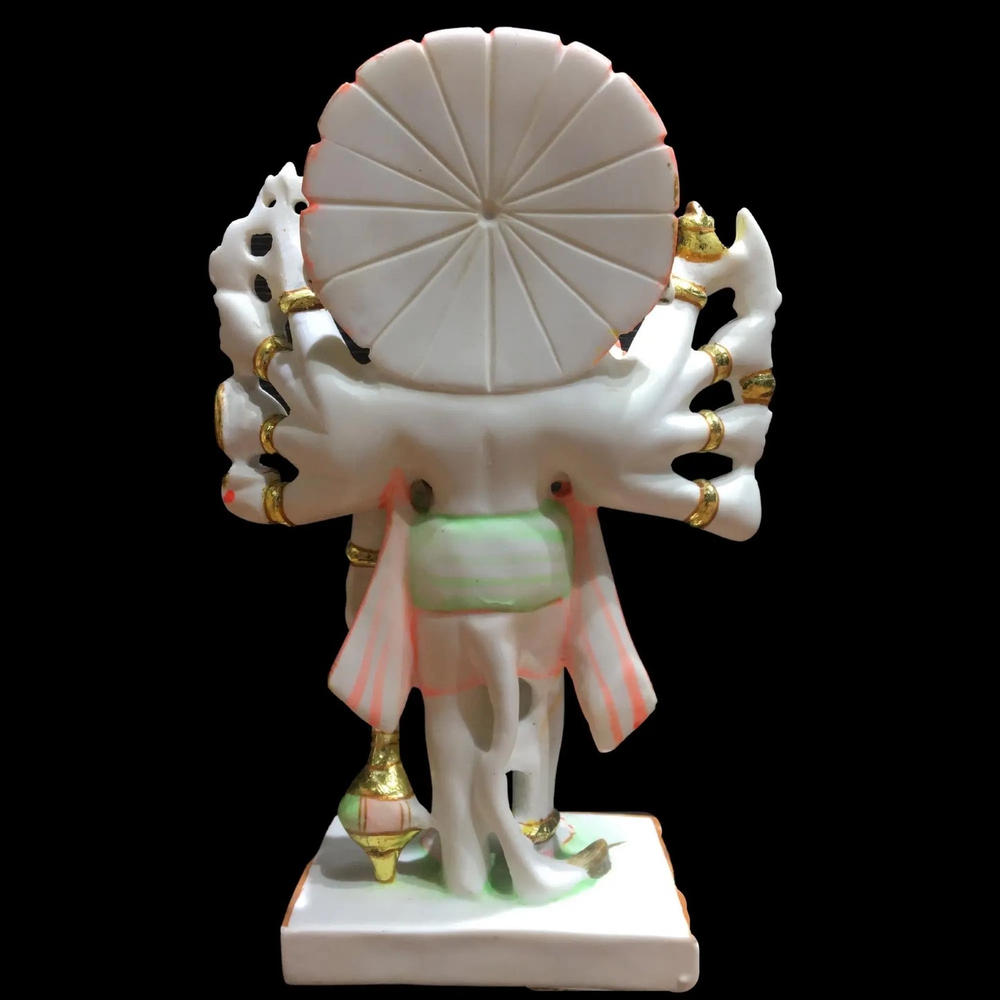 Panchmukhi Hanuman Statue, Multicolor 9 inches Hand Painted Marble Blessing 5 Faces Bajrang Bali Figurine, Powerlifter Hindu Monkey god of Devotion, Strength, Perfect for Small Home Temple Decoration KARIGAROFFICIAL