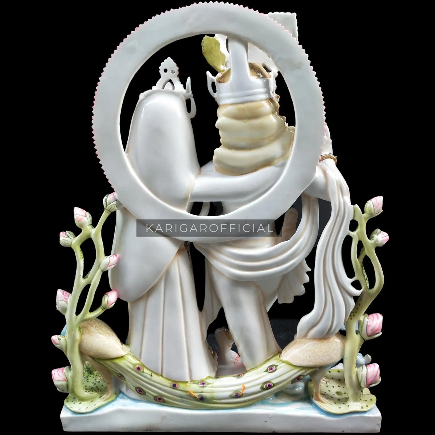 Radha Krishna statue Jugal Jodi Murti Large 30 inches Marble Radha Krishna Figurine Jewelry Studded Colorful Divine Couple Idol Handpainted Special Wedding Housewarming Anniversary Gifts Sculpture KARIGAROFFICIAL