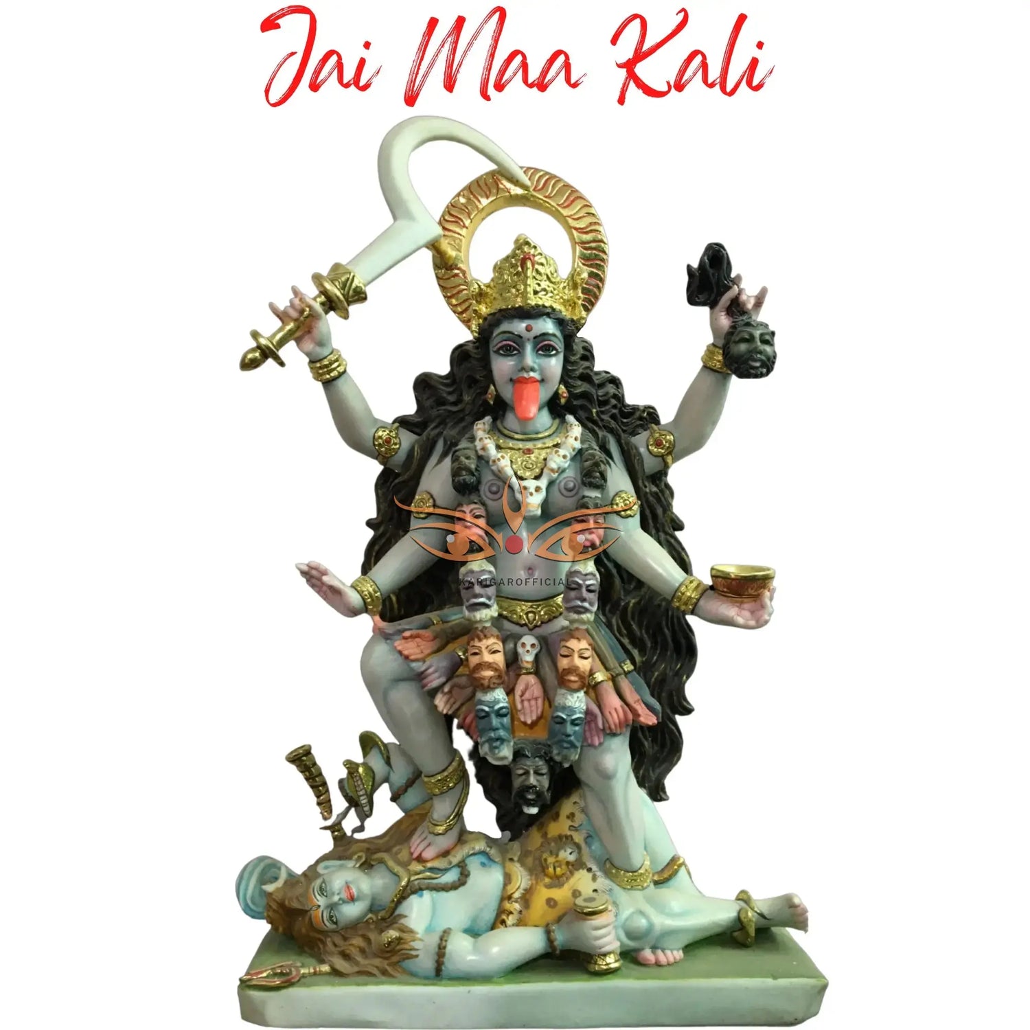 Collection of Maa Kali black and white marble statues
