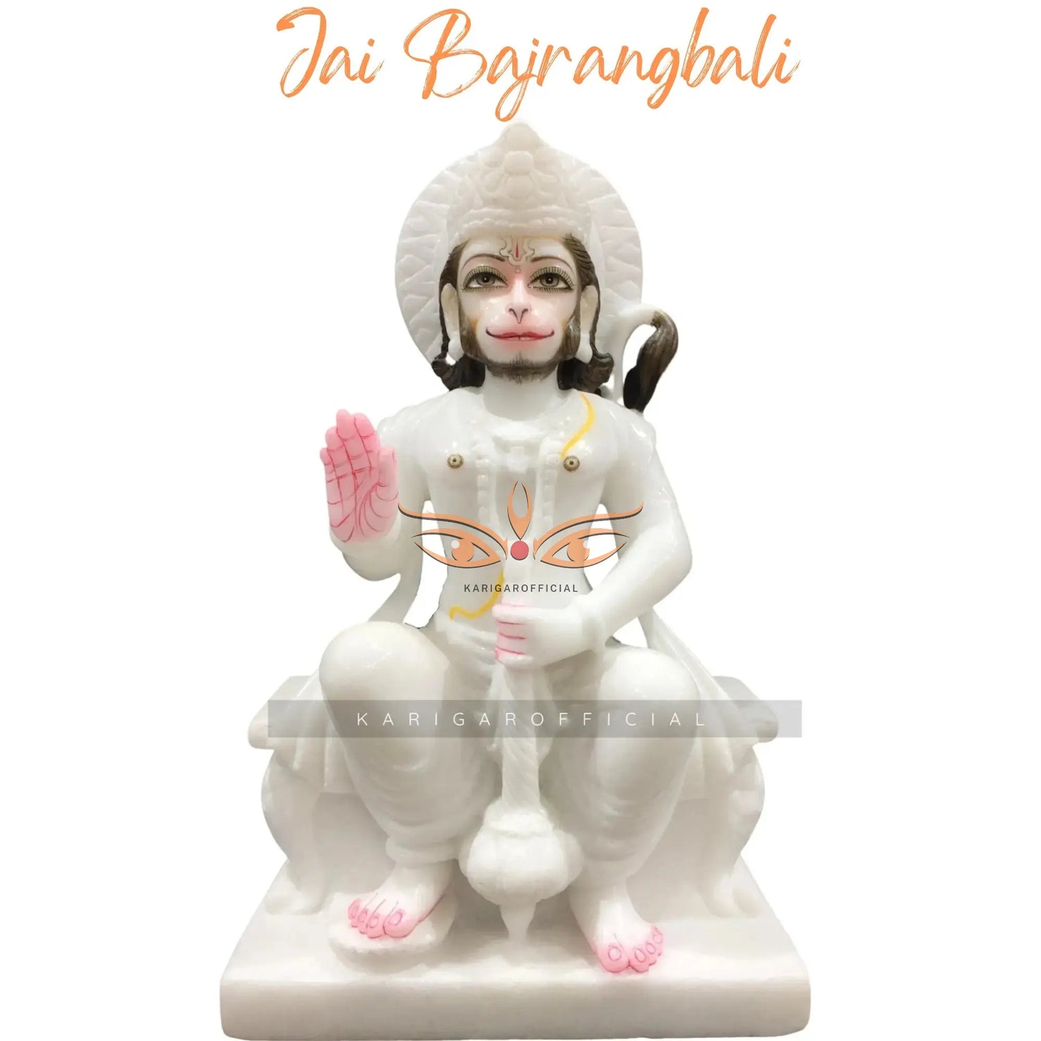Collection of handcrafted Hanuman marble statues and murtis