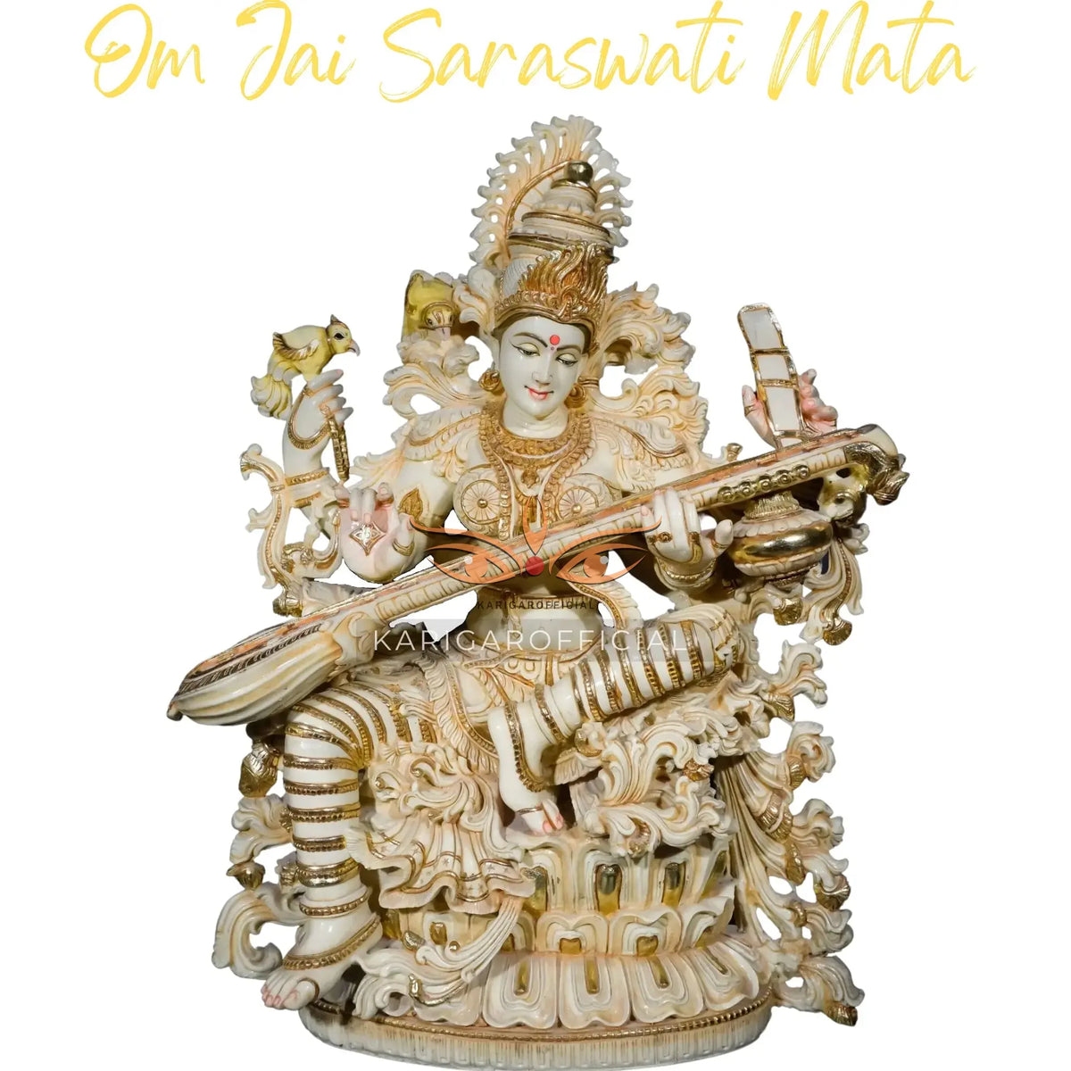 Collection of Saraswati marble statues, goddess of knowledge