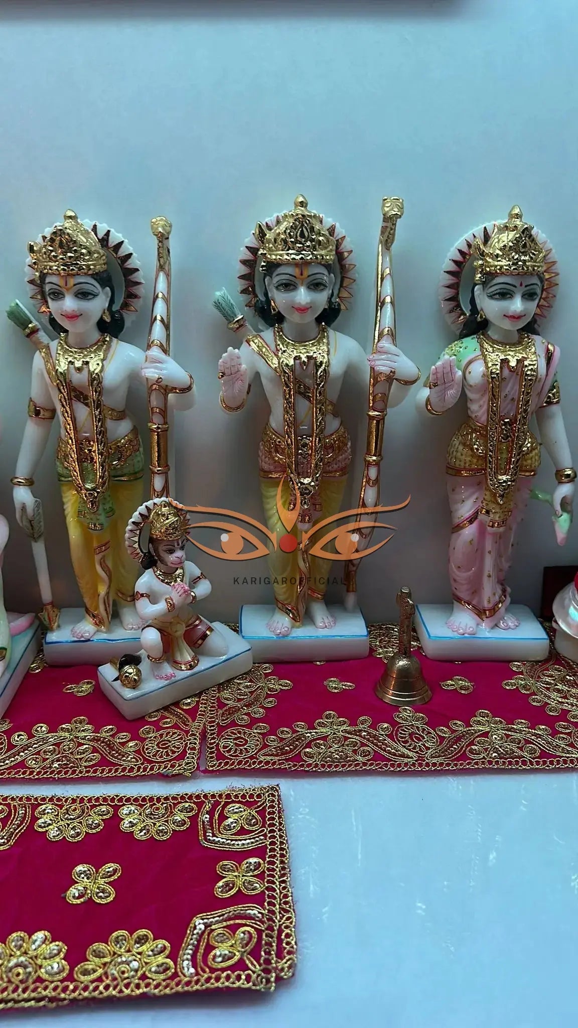 Collection of Ram Darbar marble statues with Ram Sita Laxman Hanuman