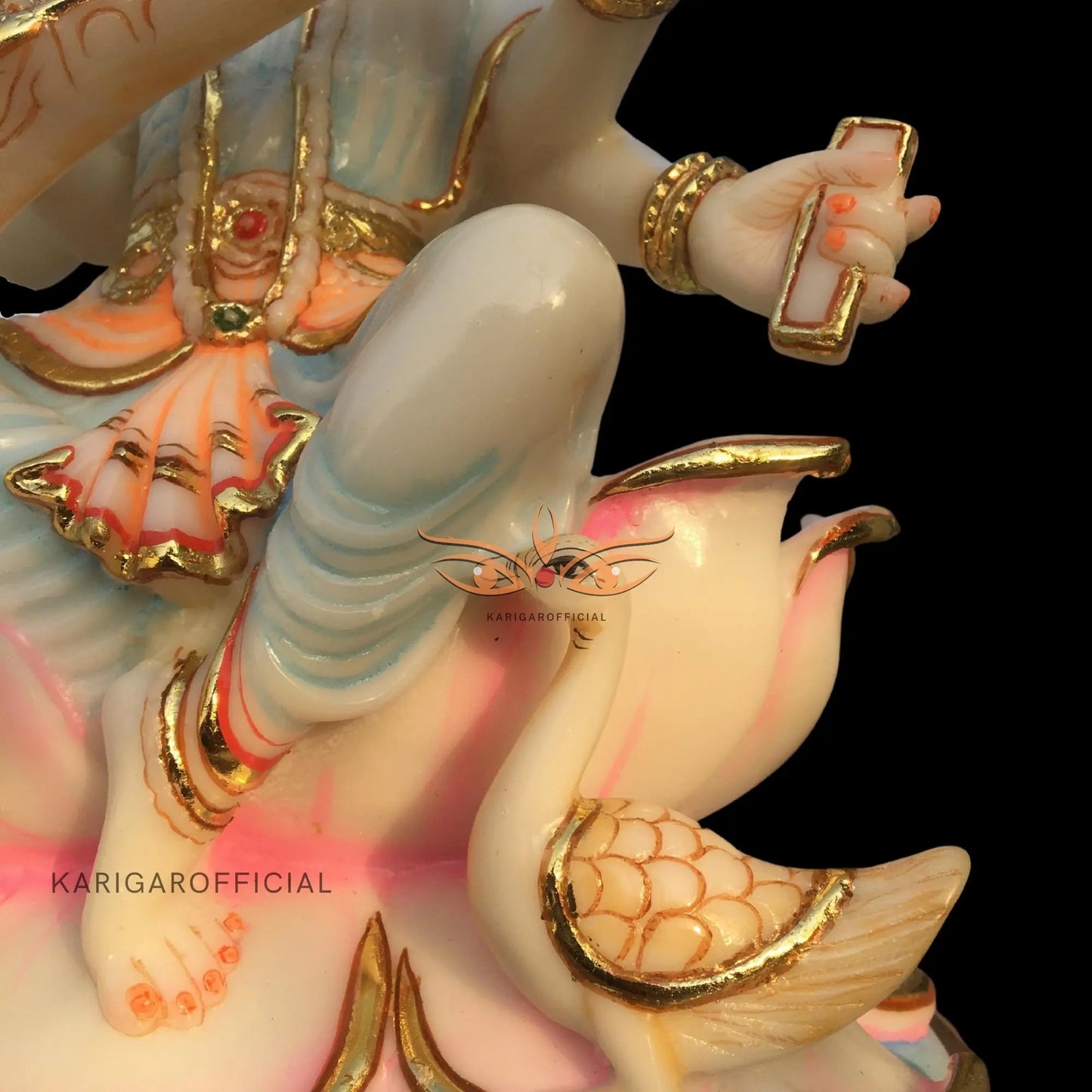 Saraswati Marble Statue 15 Inch – Large Veena Murti