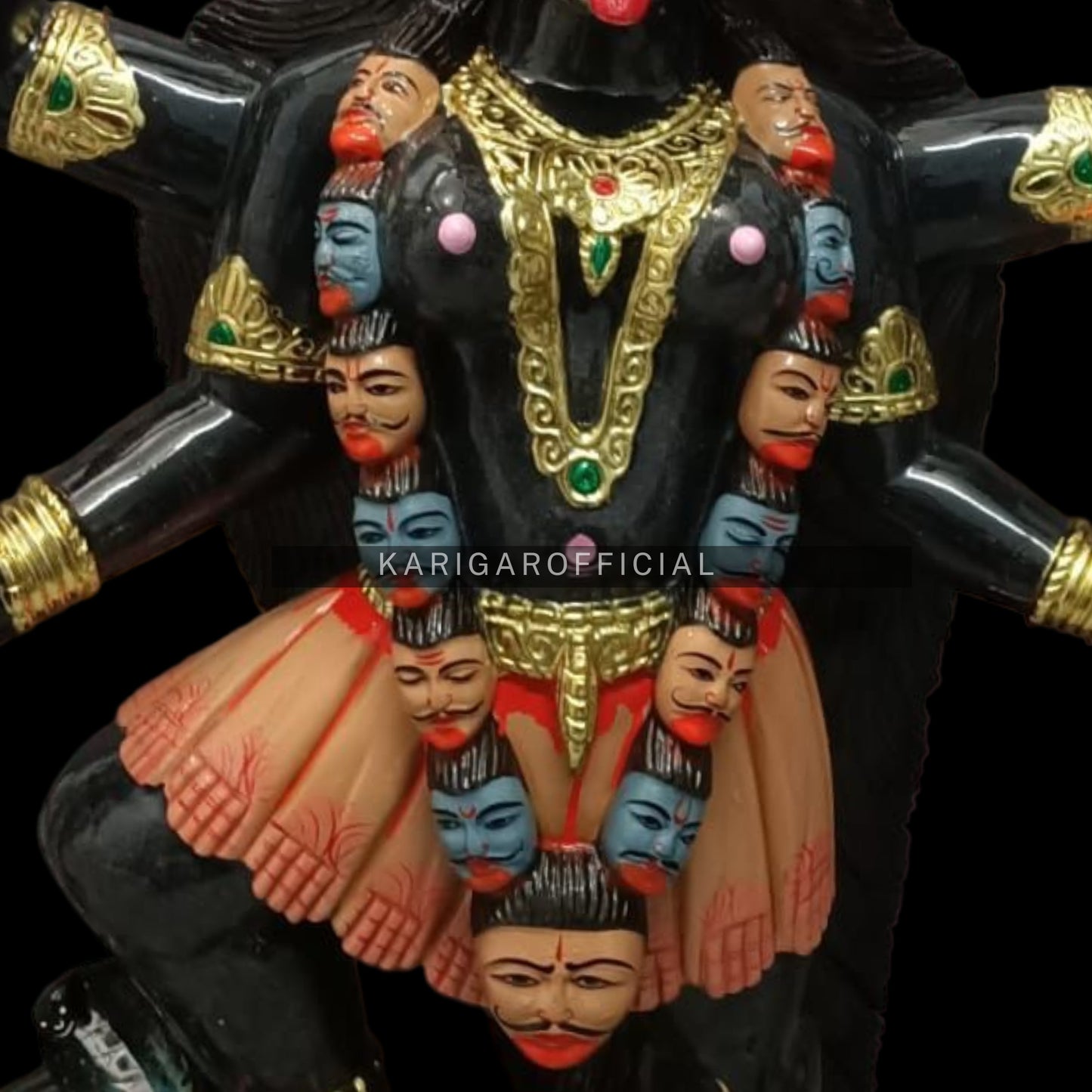 Maa Kali de pie sobre Shiva Estatua grande de Mahakali de 27 pulgadas para el templo del hogar 