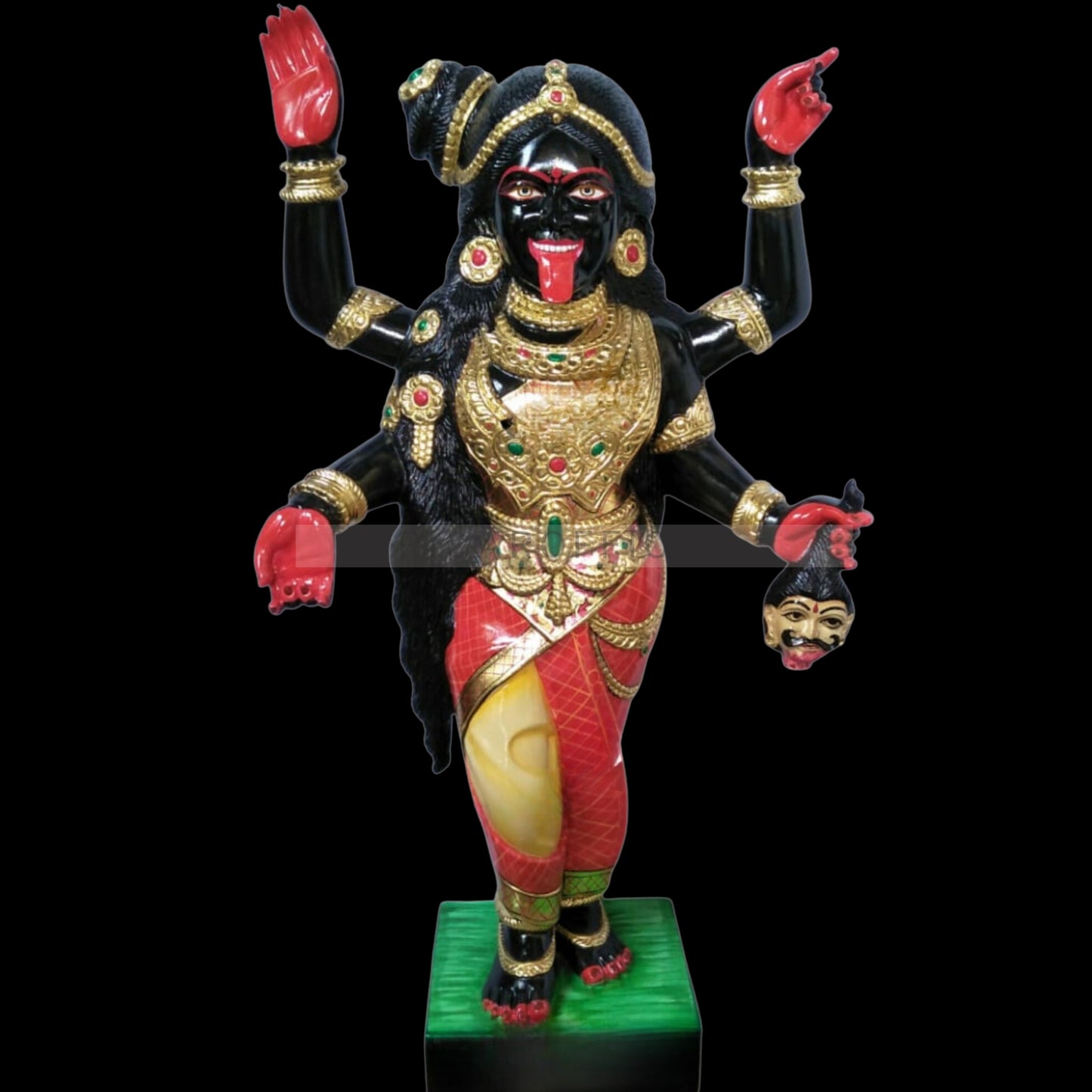 Special Custom 4 Hands Kali Statue in Black Marble 36"