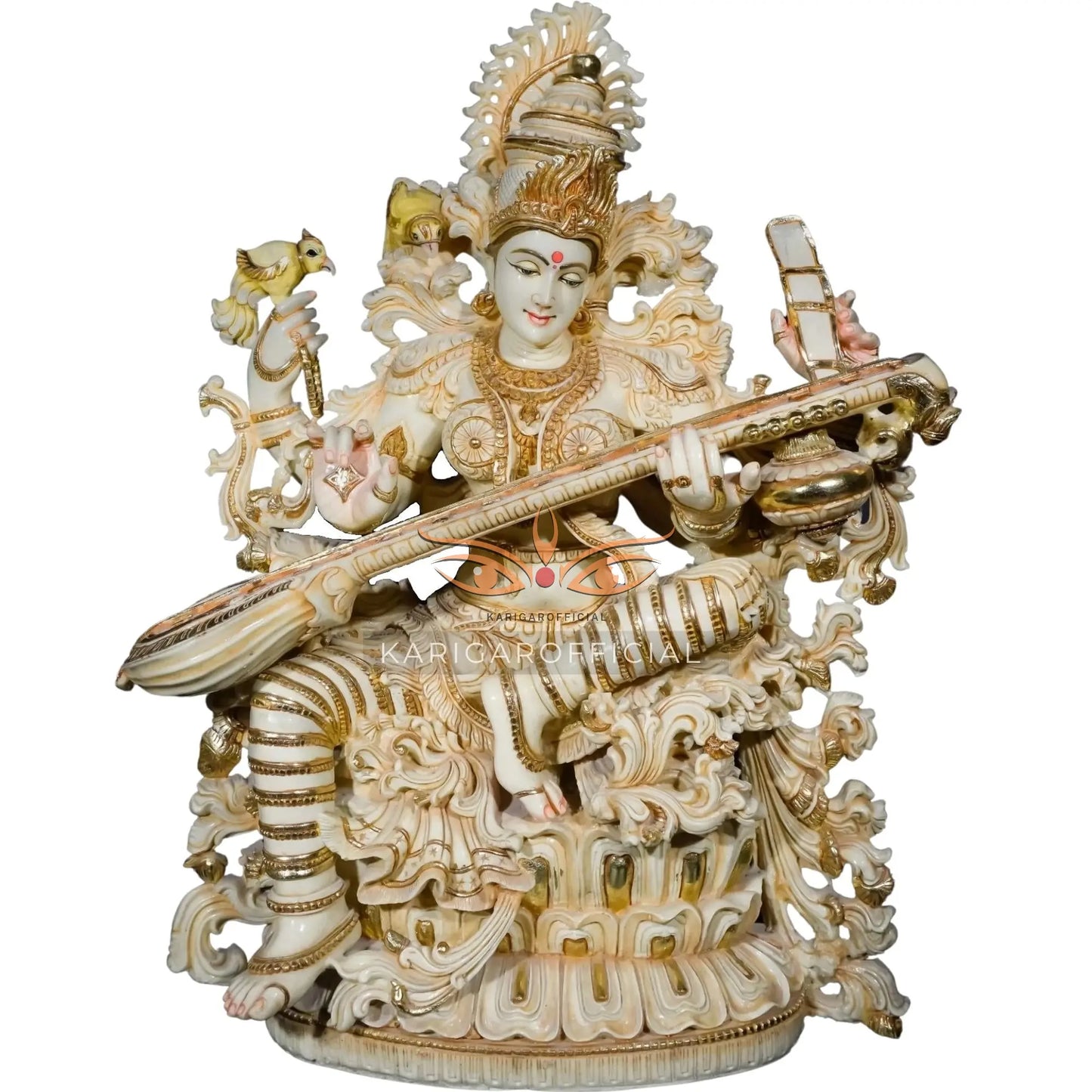 Saraswati Marble Statue 36 Inch – Grand Temple Murti