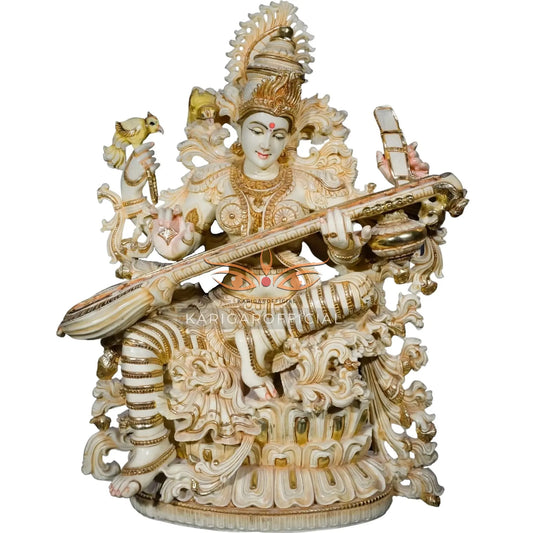 Saraswati Marble Statue 36 Inch – Grand Temple Murti