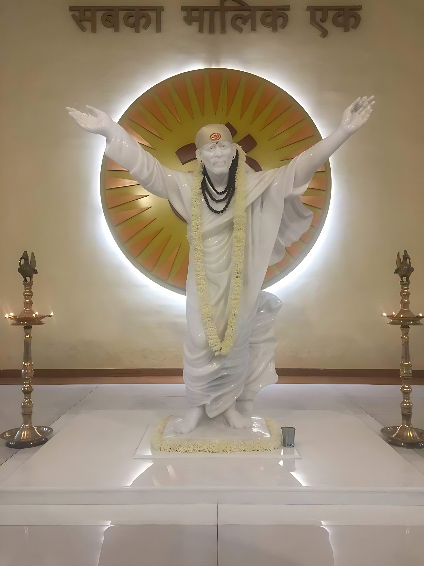 SAI BABA MARBLE STATUE INSTALLED IN HOME TEMPLE