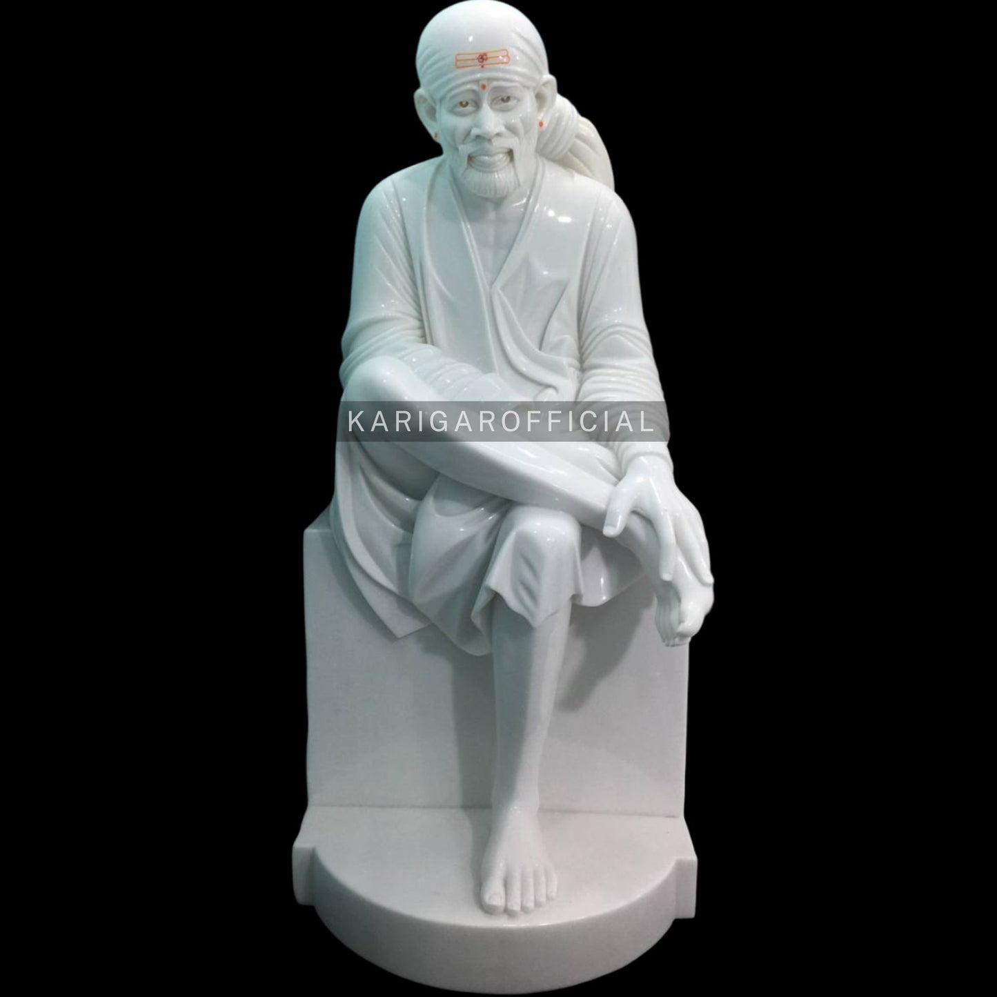 Sai Baba Statue in White Marble, Large 66 inches Idol for home temple