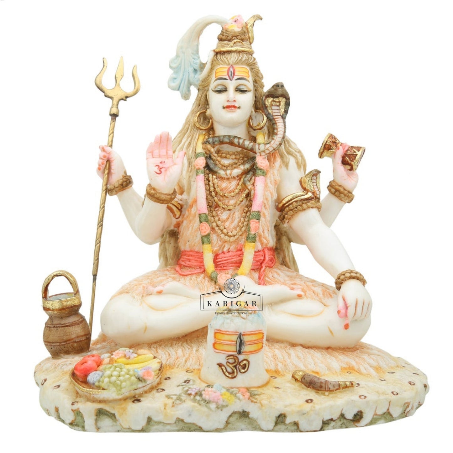 Estatua de Shiva, Shiv Murti grande de 13 pulgadas, escultura multicolor de Mahadev Shankar, figura de Shiv Bholenath de mármol, deidad del dios religioso hindú, gran ídolo de Neelkanth, regalo perfecto para inauguración de la casa en el templo del hogar