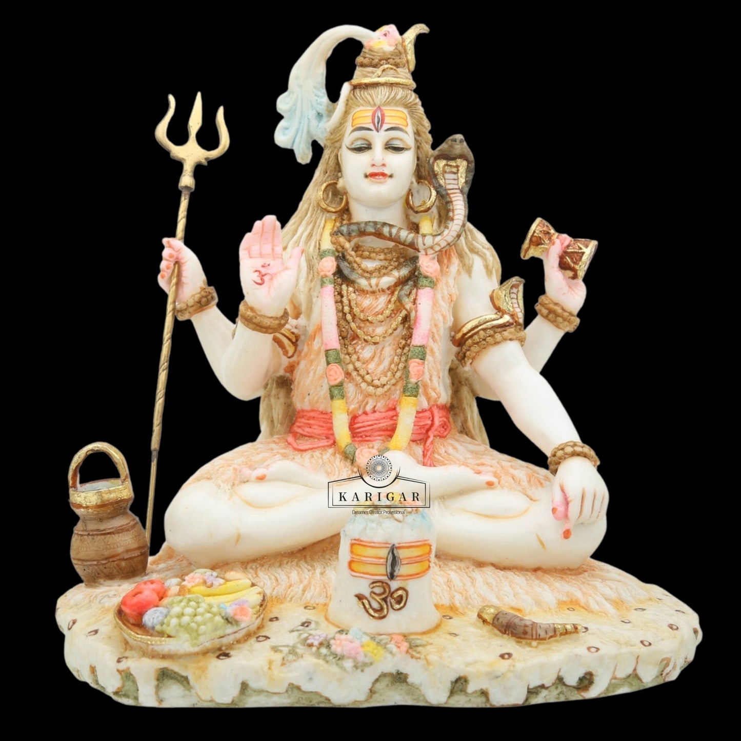 Estatua de Shiva, Shiv Murti grande de 13 pulgadas, escultura multicolor de Mahadev Shankar, figura de Shiv Bholenath de mármol, deidad del dios religioso hindú, gran ídolo de Neelkanth, regalo perfecto para inauguración de la casa en el templo del hogar