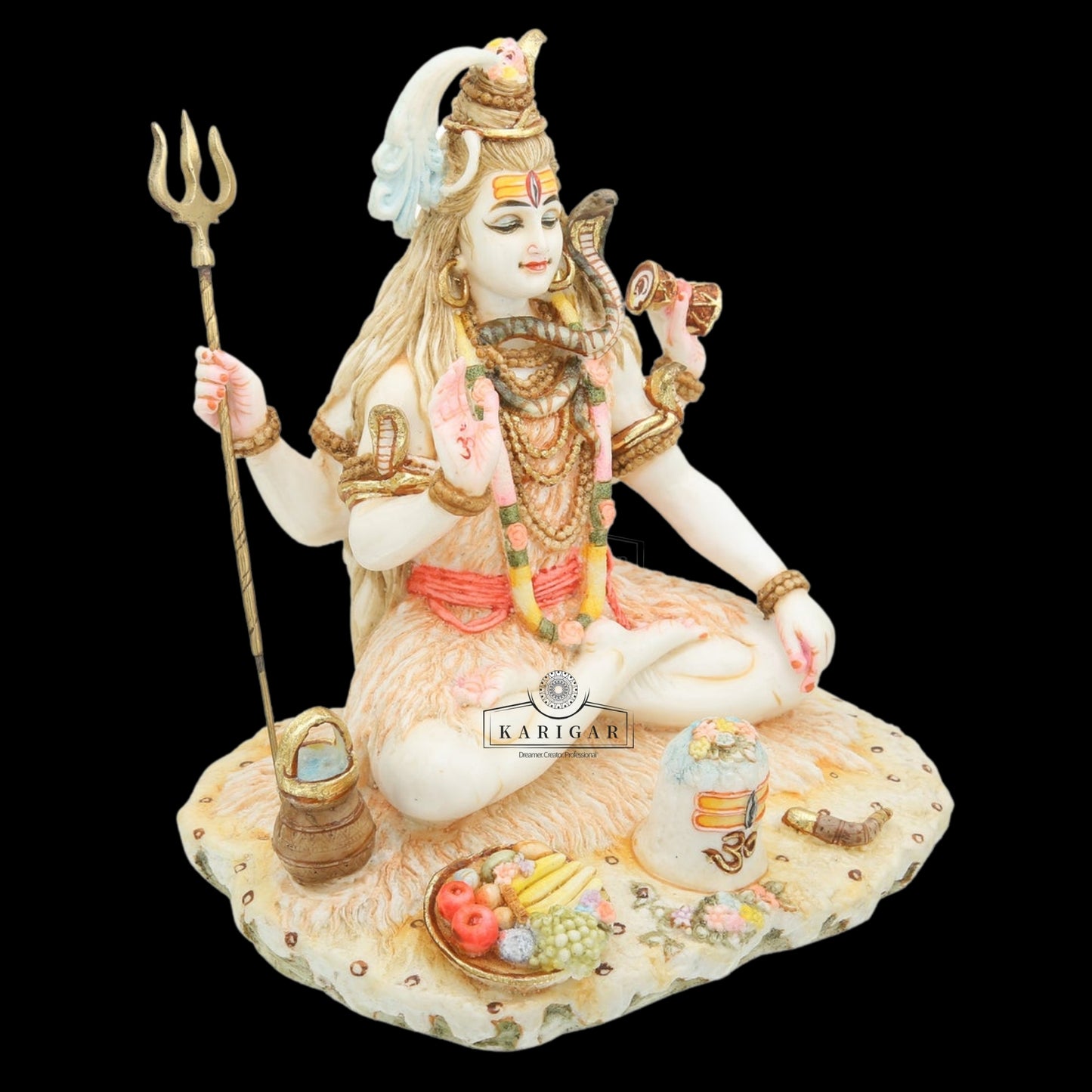 Estatua de Shiva, Shiv Murti grande de 13 pulgadas, escultura multicolor de Mahadev Shankar, figura de Shiv Bholenath de mármol, deidad del dios religioso hindú, gran ídolo de Neelkanth, regalo perfecto para inauguración de la casa en el templo del hogar