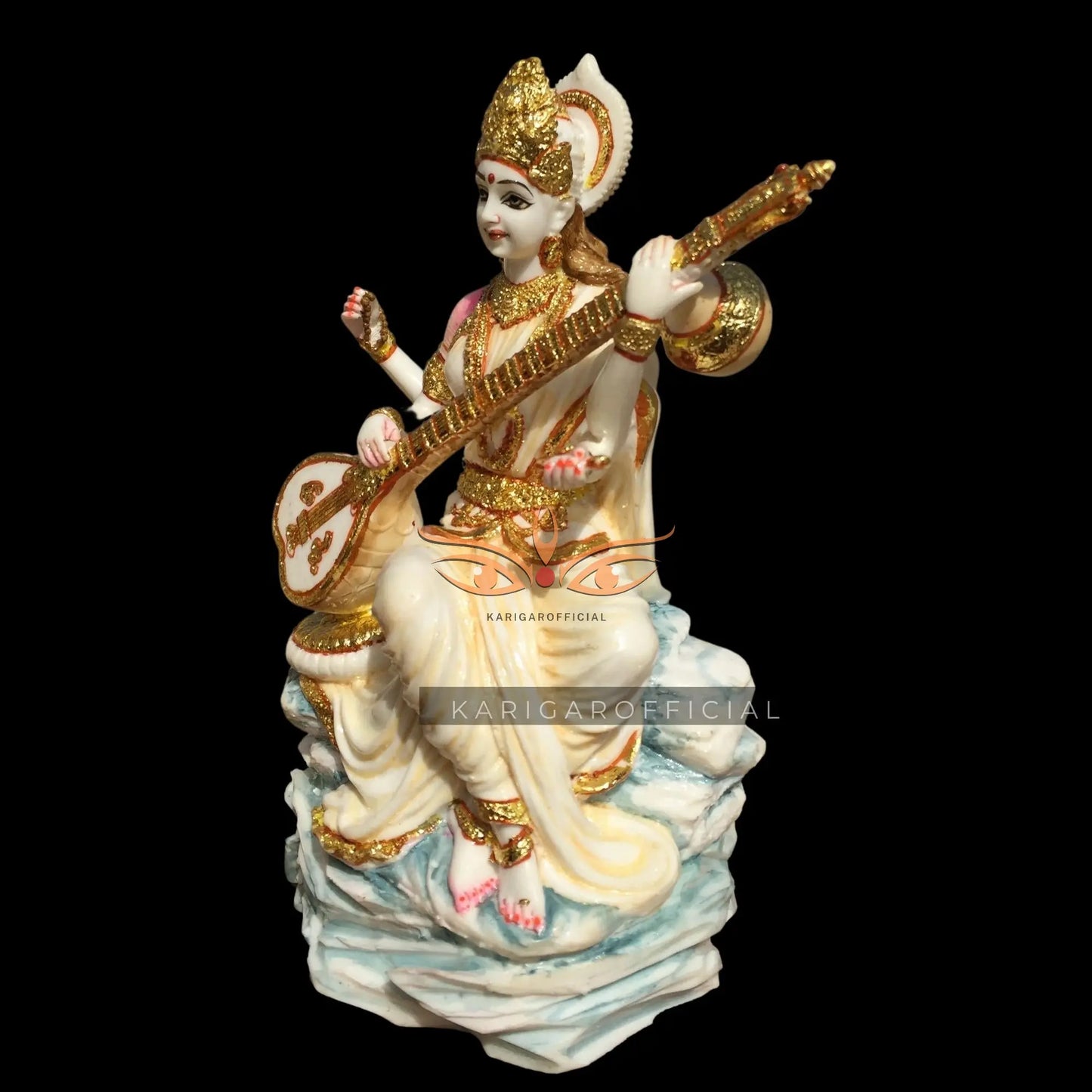 Saraswati Marble Statue 7 Inch – River Rock Murti