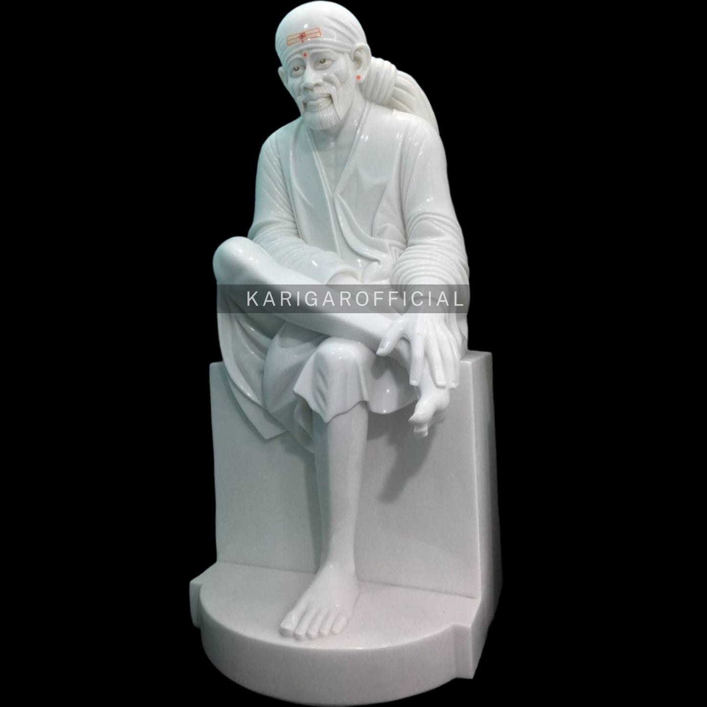 Sai Baba Statue in White Marble, Large 66 inches Idol for home temple