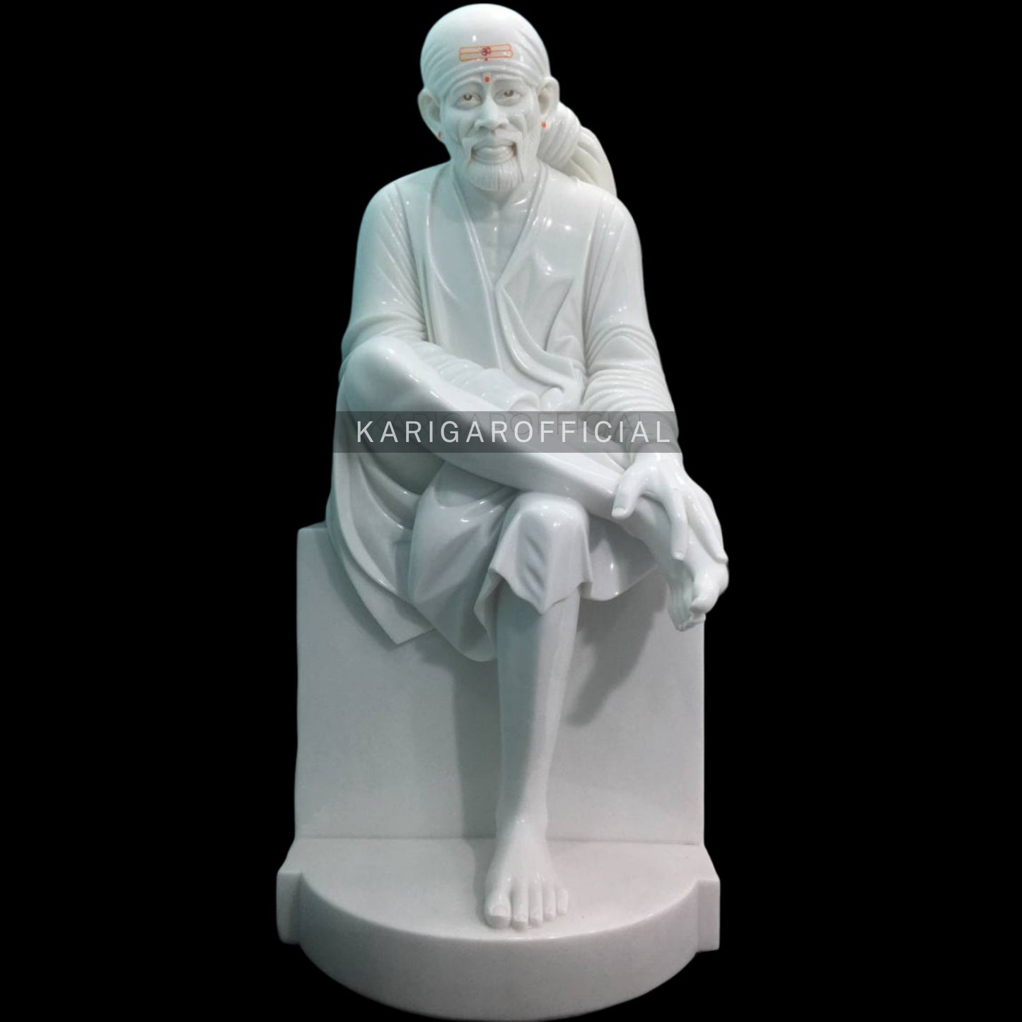 Sai Baba Statue in White Marble, Large 66 inches Idol for home temple