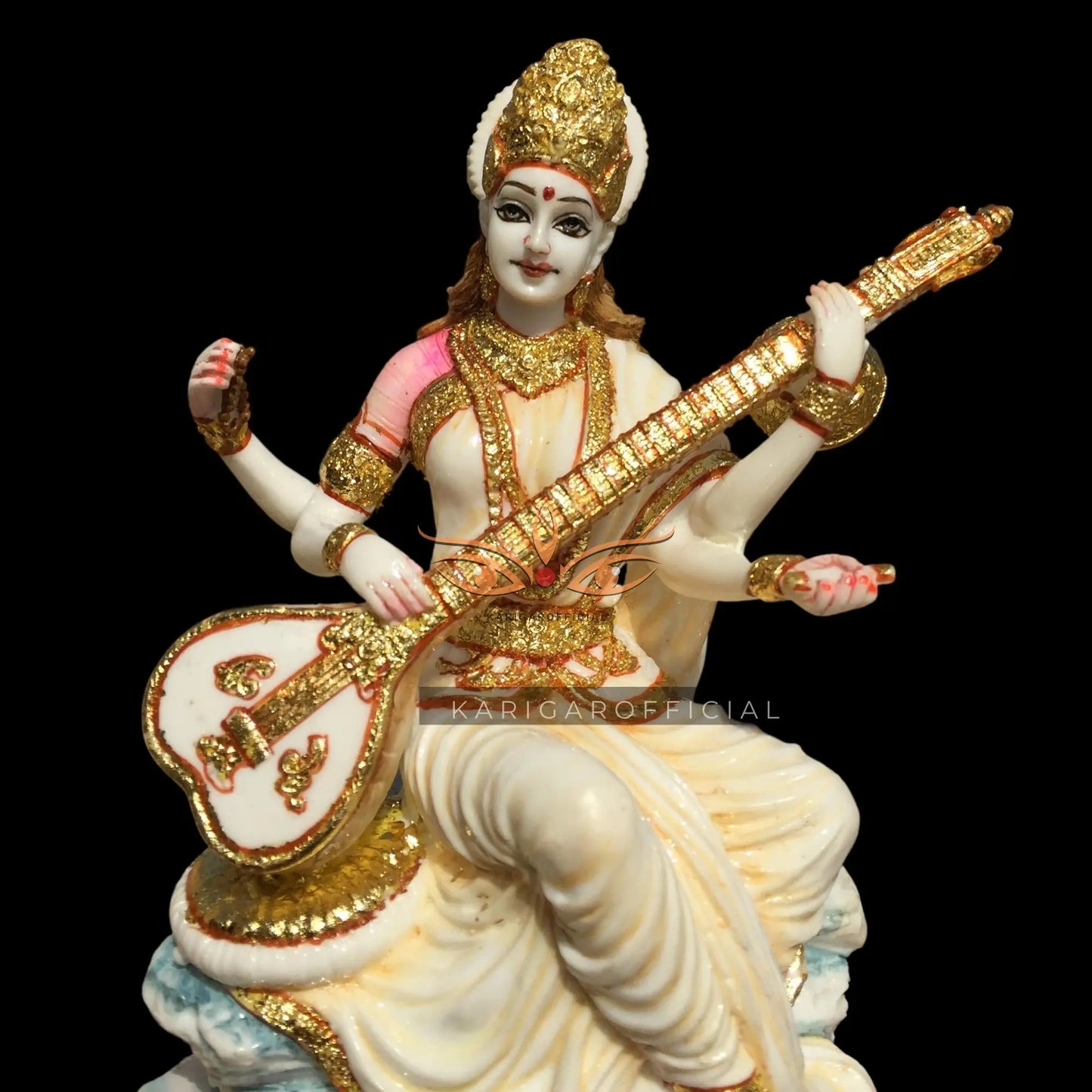 Saraswati Marble Statue 7 Inch – River Rock Murti
