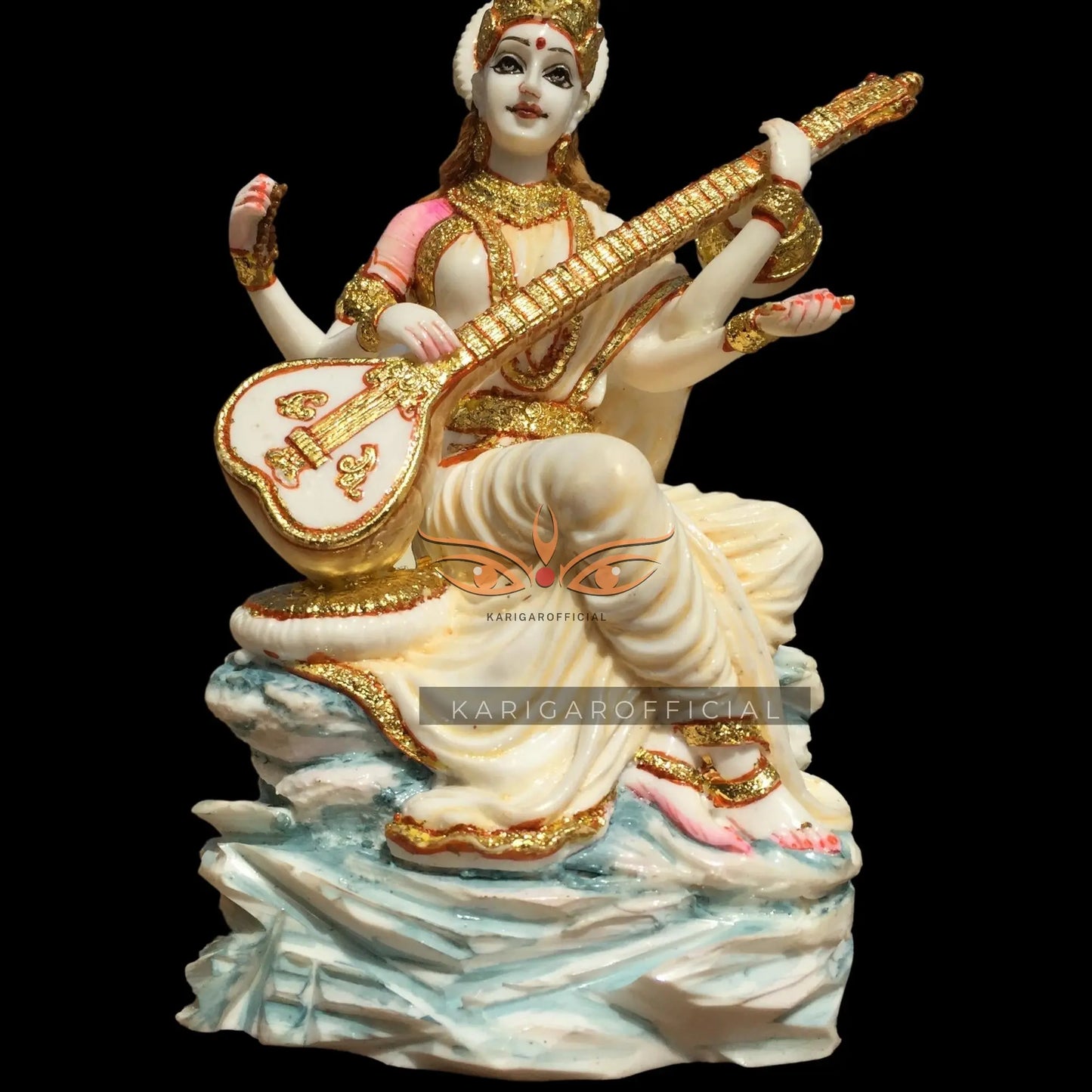 Saraswati Marble Statue 7 Inch – River Rock Murti