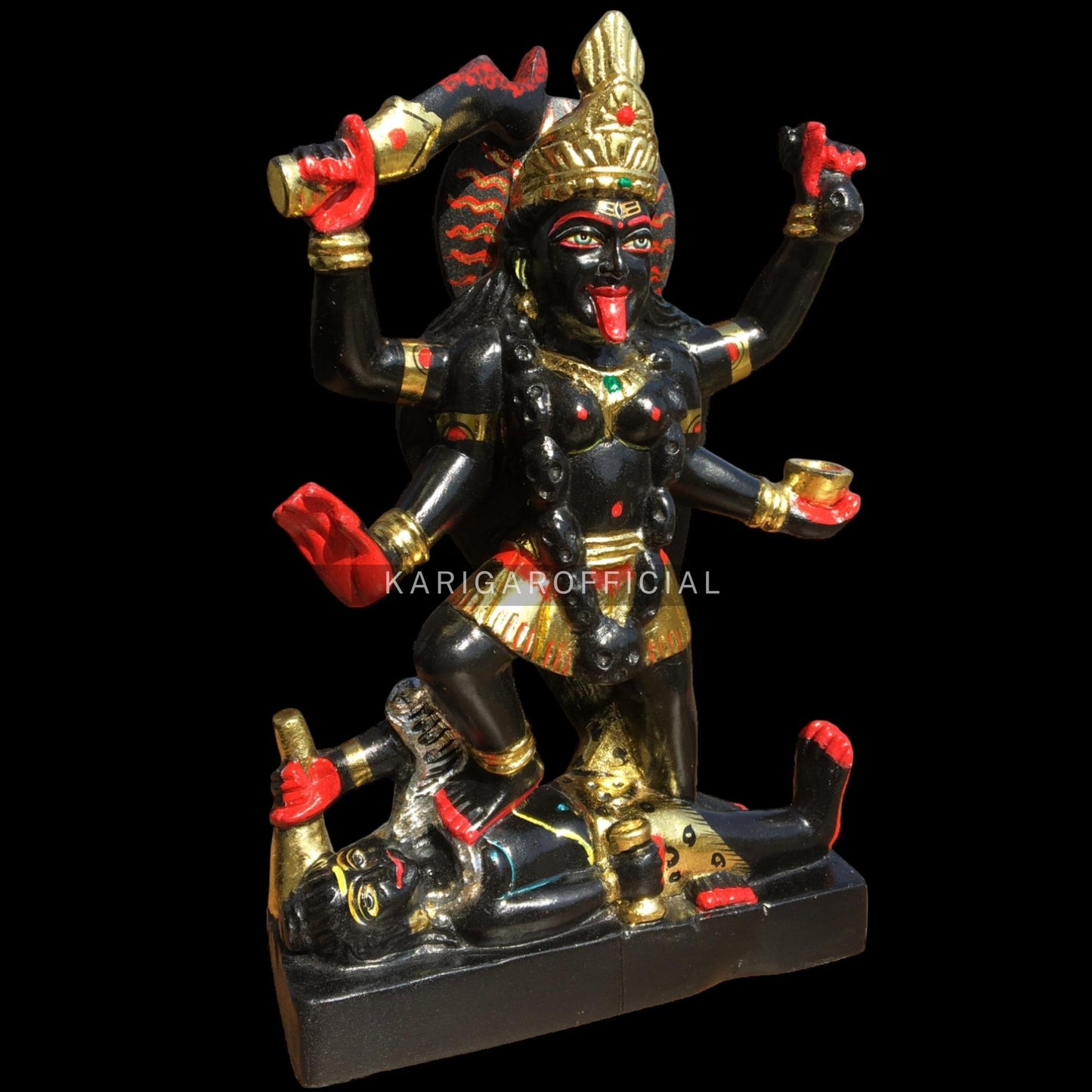 Maa Kali de pie sobre Shiva Estatua grande de Mahakali de 27 pulgadas para el templo del hogar 