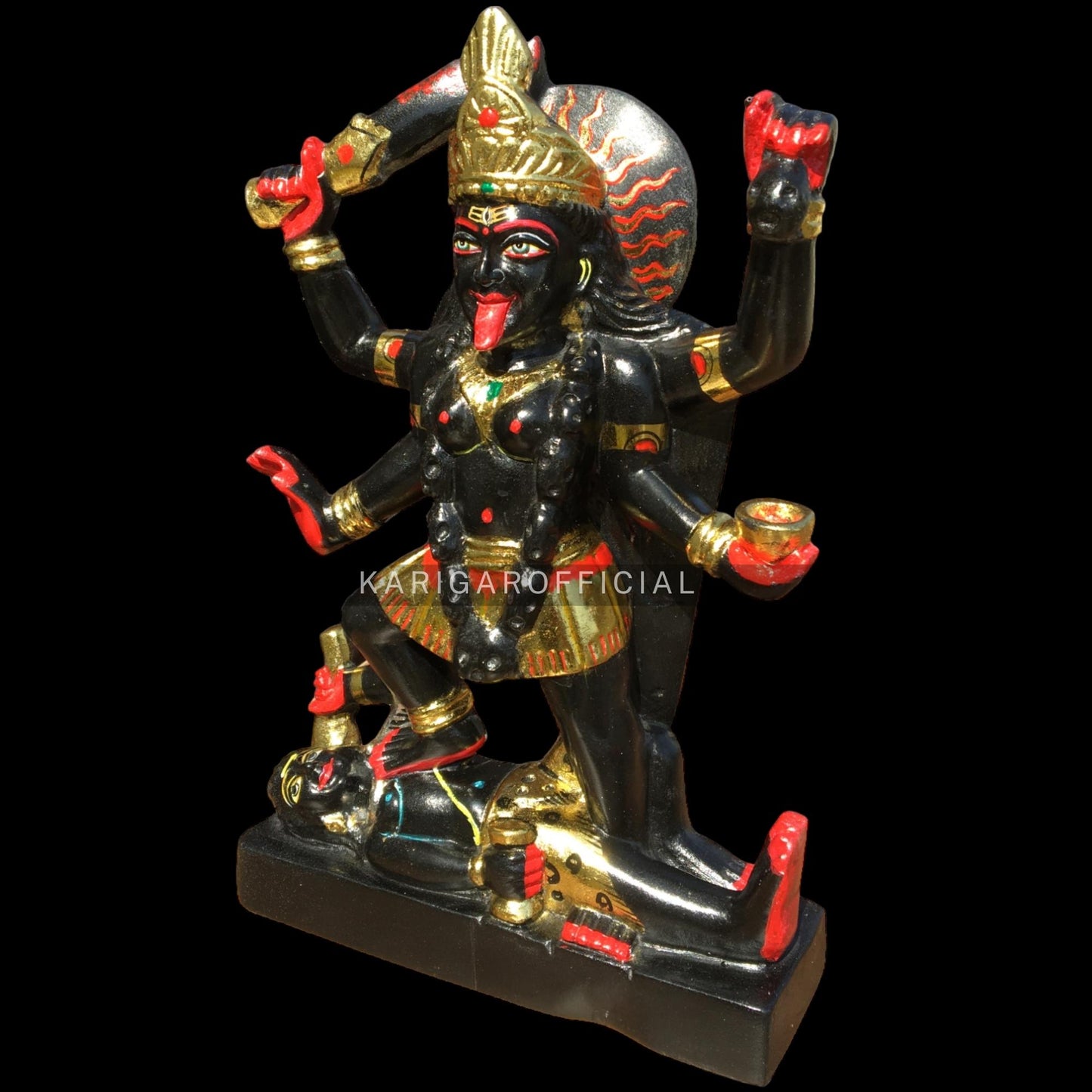 Maa Kali de pie sobre Shiva Estatua grande de Mahakali de 27 pulgadas para el templo del hogar 