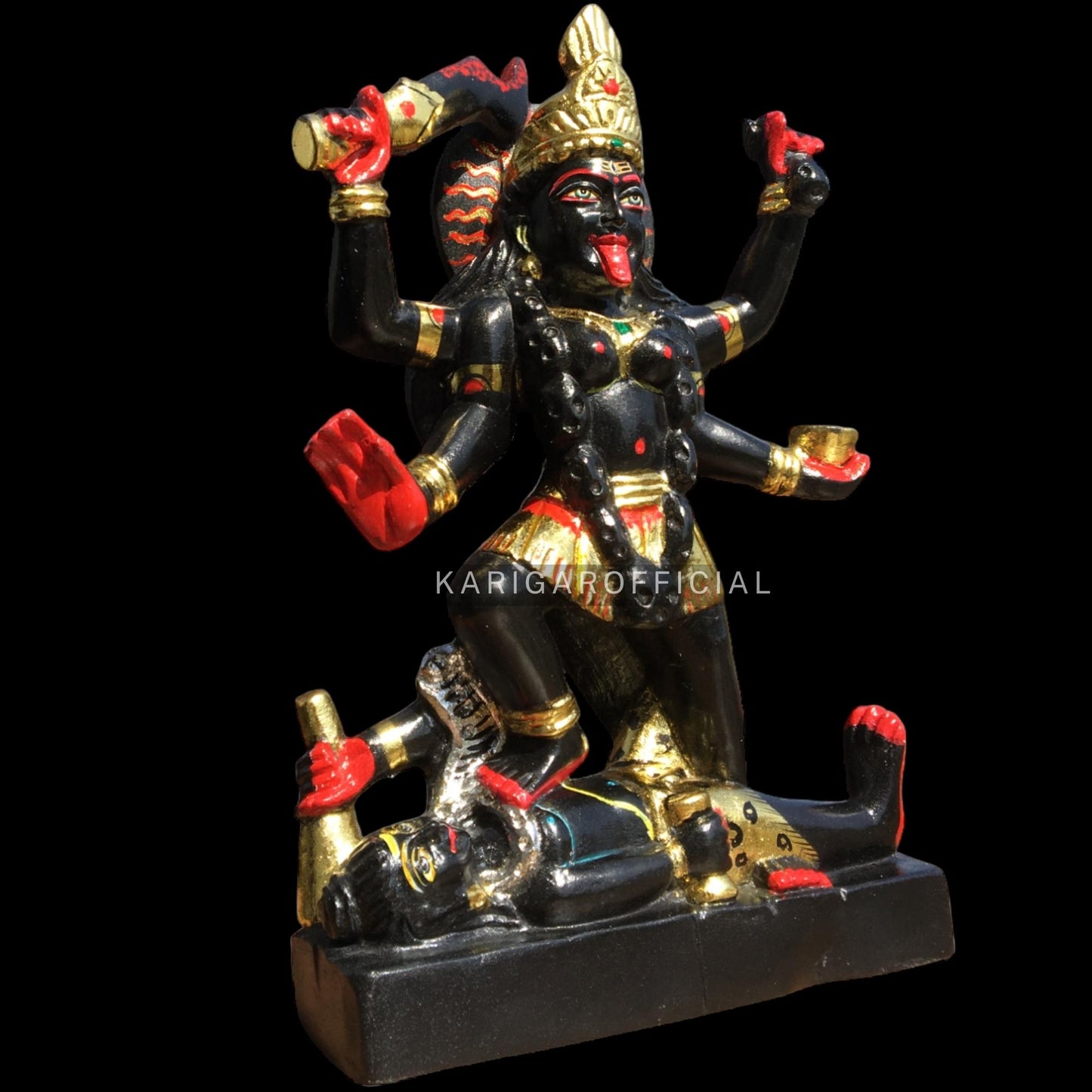 Maa Kali de pie sobre Shiva Estatua grande de Mahakali de 27 pulgadas para el templo del hogar 