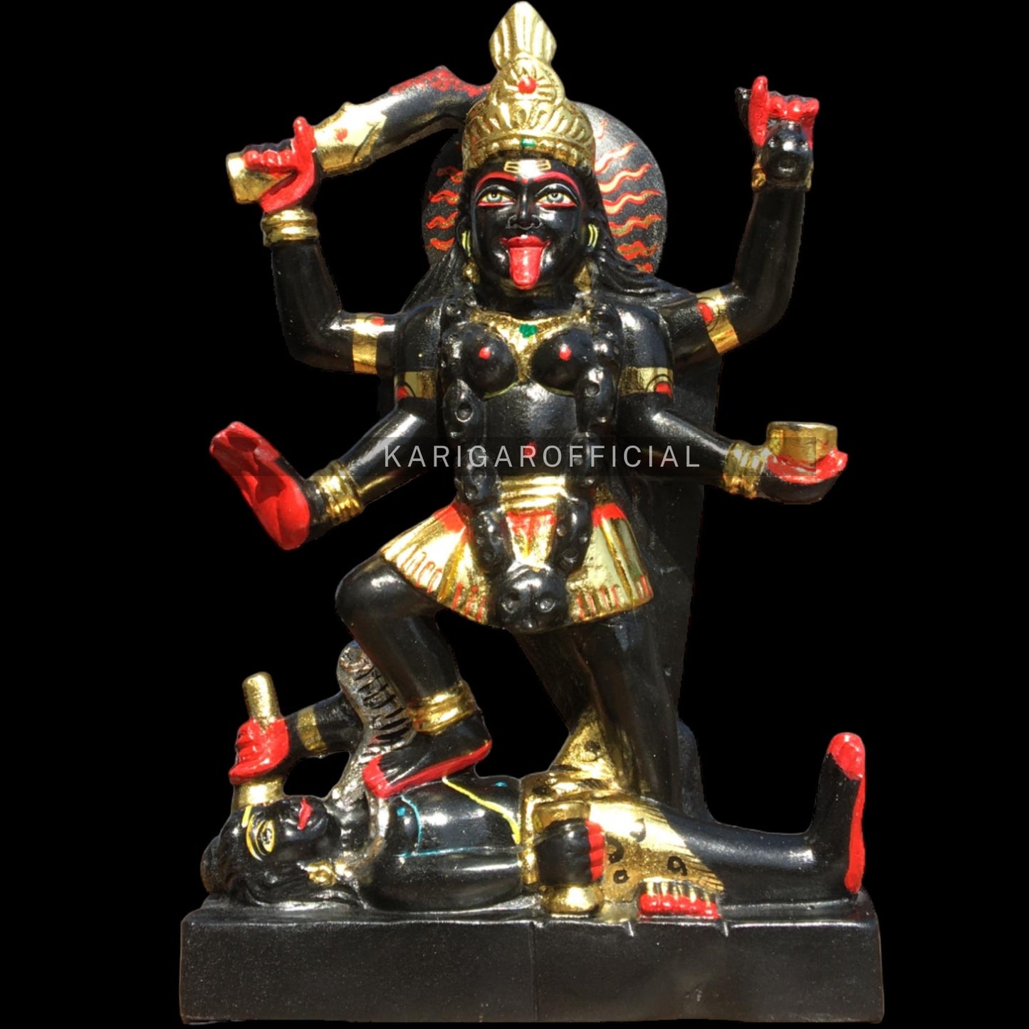 Maa Kali de pie sobre Shiva Estatua grande de Mahakali de 27 pulgadas para el templo del hogar 