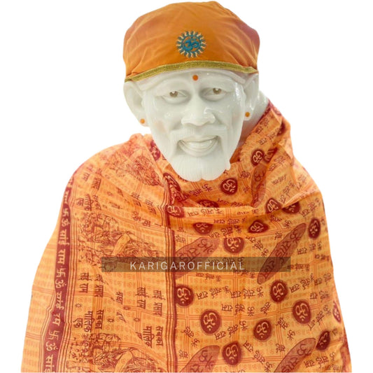 Sai baba Statue, white marble sai baba murti, Large 66 inches Sai baba idol, 5.5ft Selfless Hindu saint Idol, Shirdi Baba for Home Temple