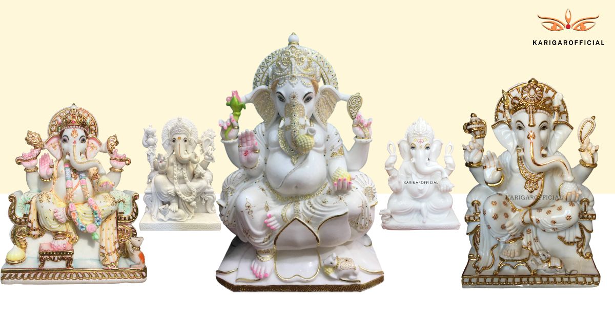Hindu God Ganesha Marble Statues Collection
