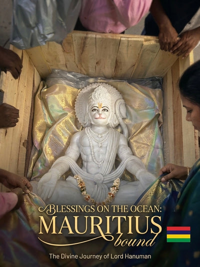 People in Mauritius welcoming Lord Hanuman Marble Statue