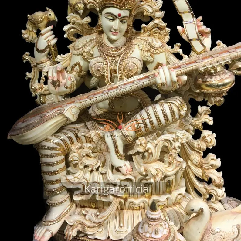 Saraswati marble statue 36 inch - gallery view 4