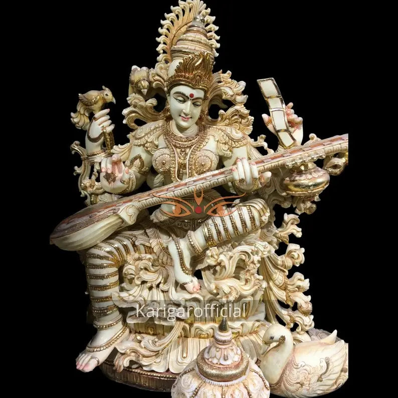 Saraswati marble statue 36 inch - gallery view 5