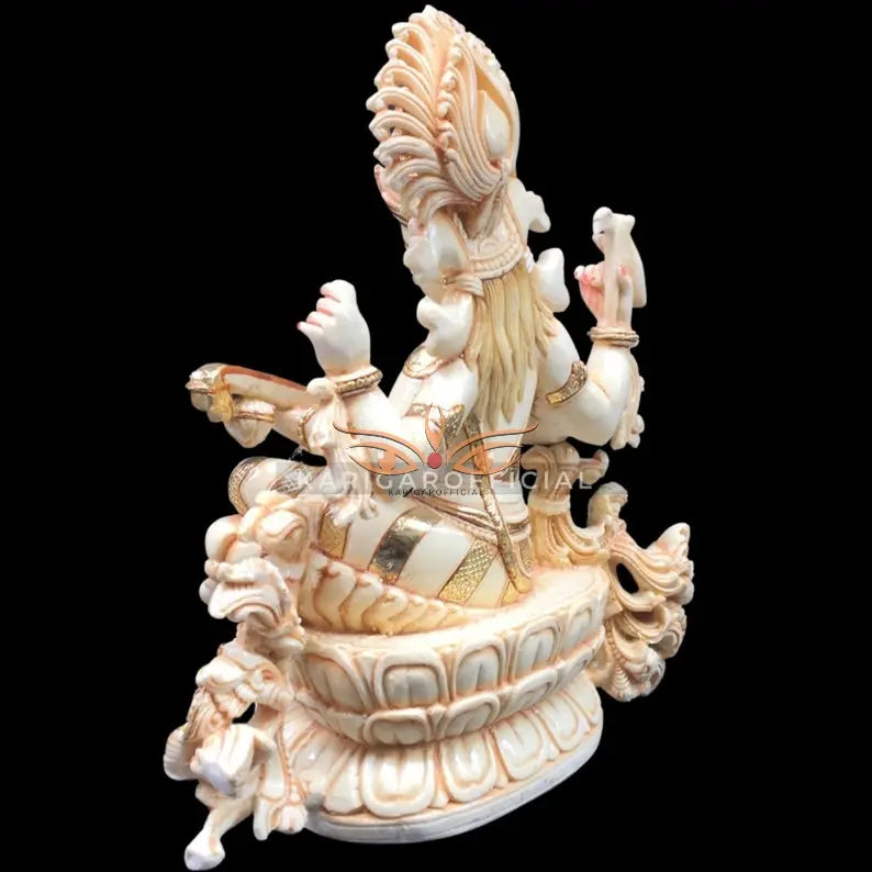 Saraswati marble statue 12 inch gold leaf - gallery view 6