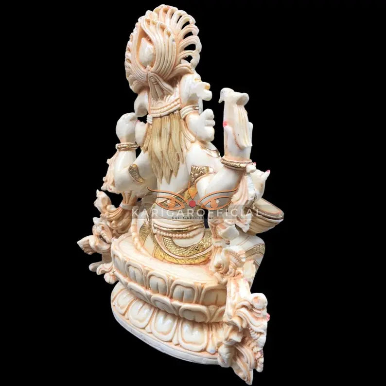 Saraswati marble statue 12 inch gold leaf - gallery view 7