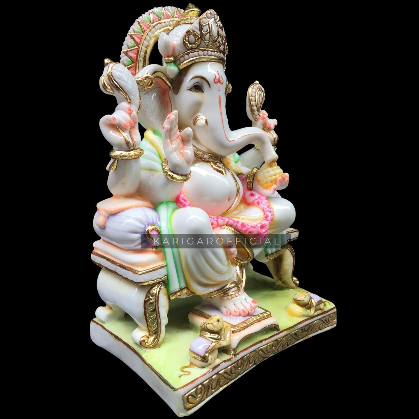 Estatua de Ganesha grande de mármol de 18'' Ganesh Murti El mejor regalo de inauguración de la casa