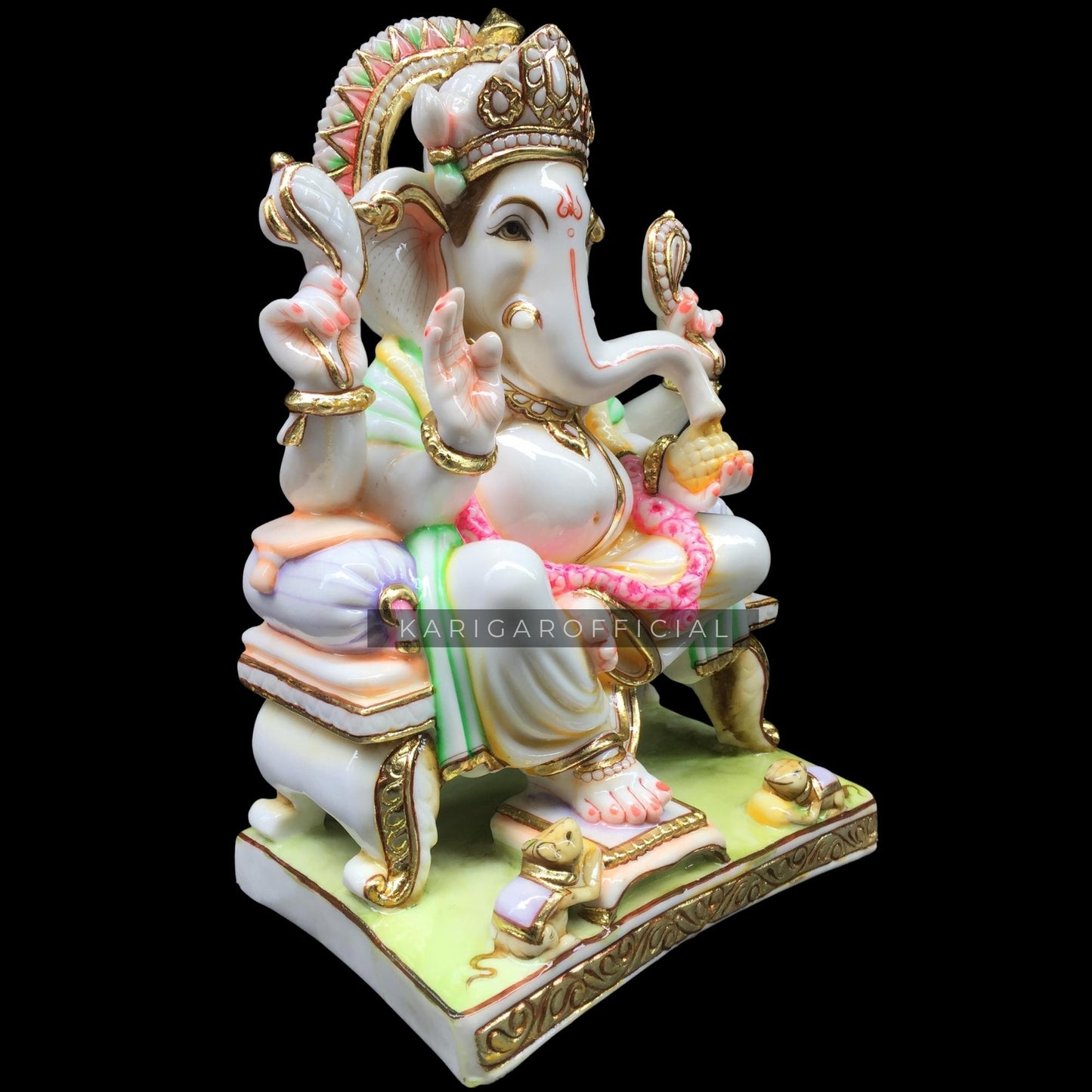 Ganesha Statue Large 18'' Marble Ganesh Murti Best Housewarming Gift