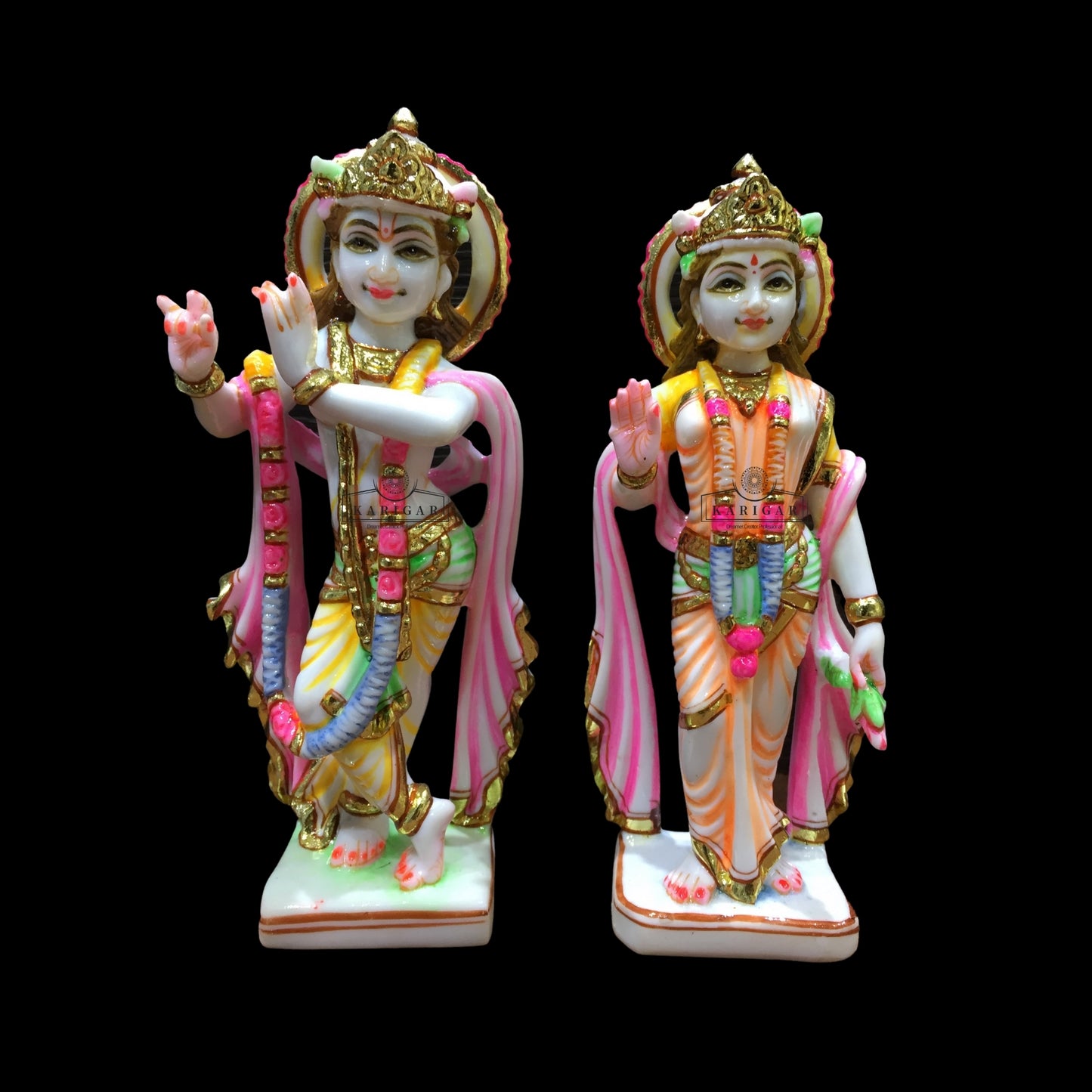 Estatua de Radha Krishna 7 pulgadas Mármol Radha Krishna ídolo divina pareja estatua Pequeña figura de Radha Krishna Pintada a mano Radha Krishna Murti Especial Boda Inauguración de una casa Regalos de aniversario Escultura