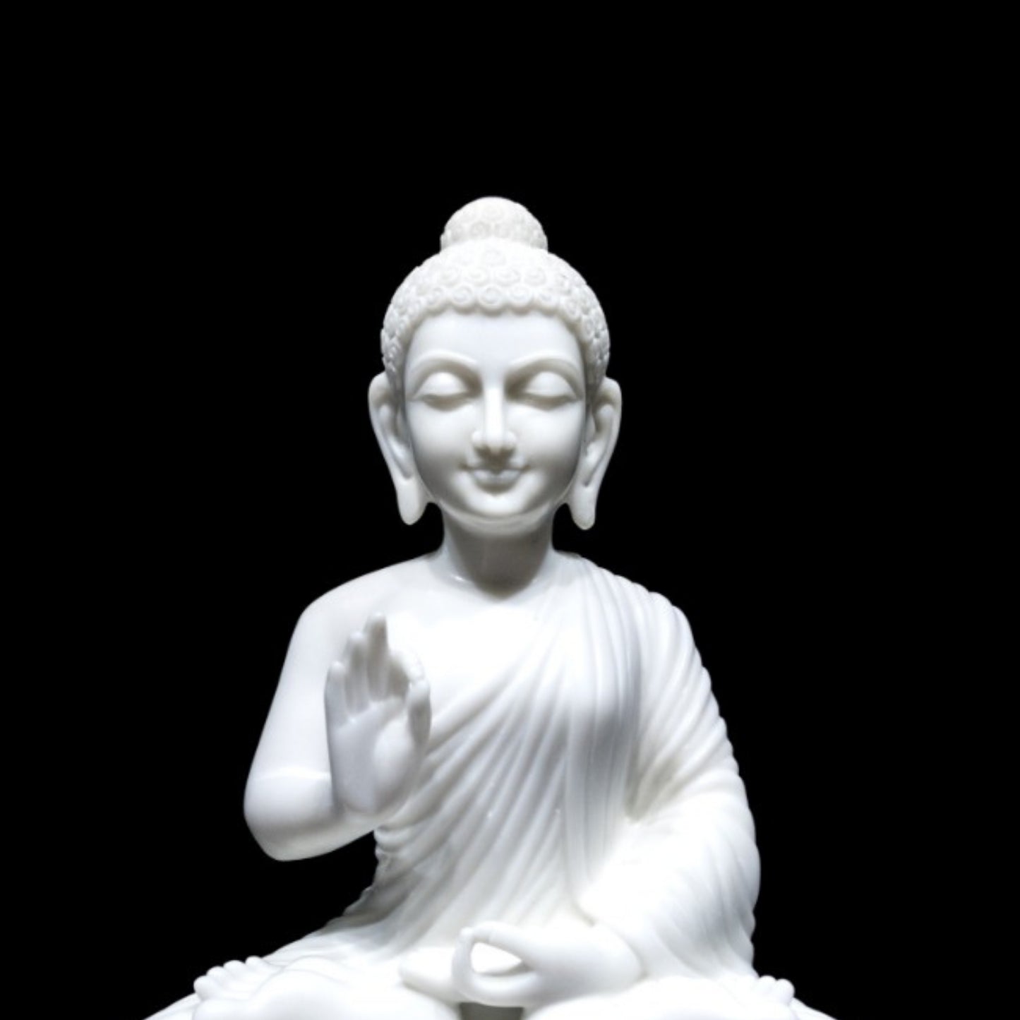 White Marble Buddha statue 24'' Special Spiritual Gift For Yoga Studio