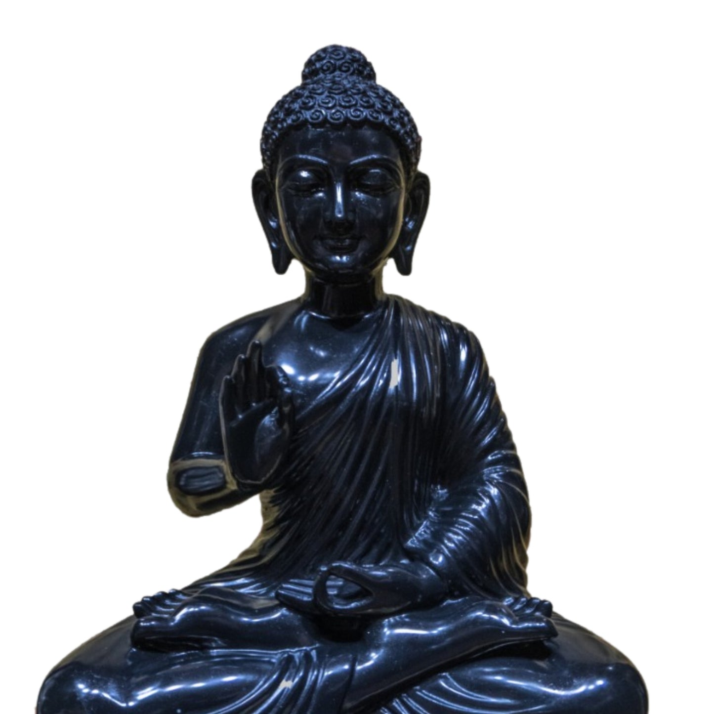 Estatua de Buda de mármol negro 24'' Regalo espiritual especial para estudio de yoga 