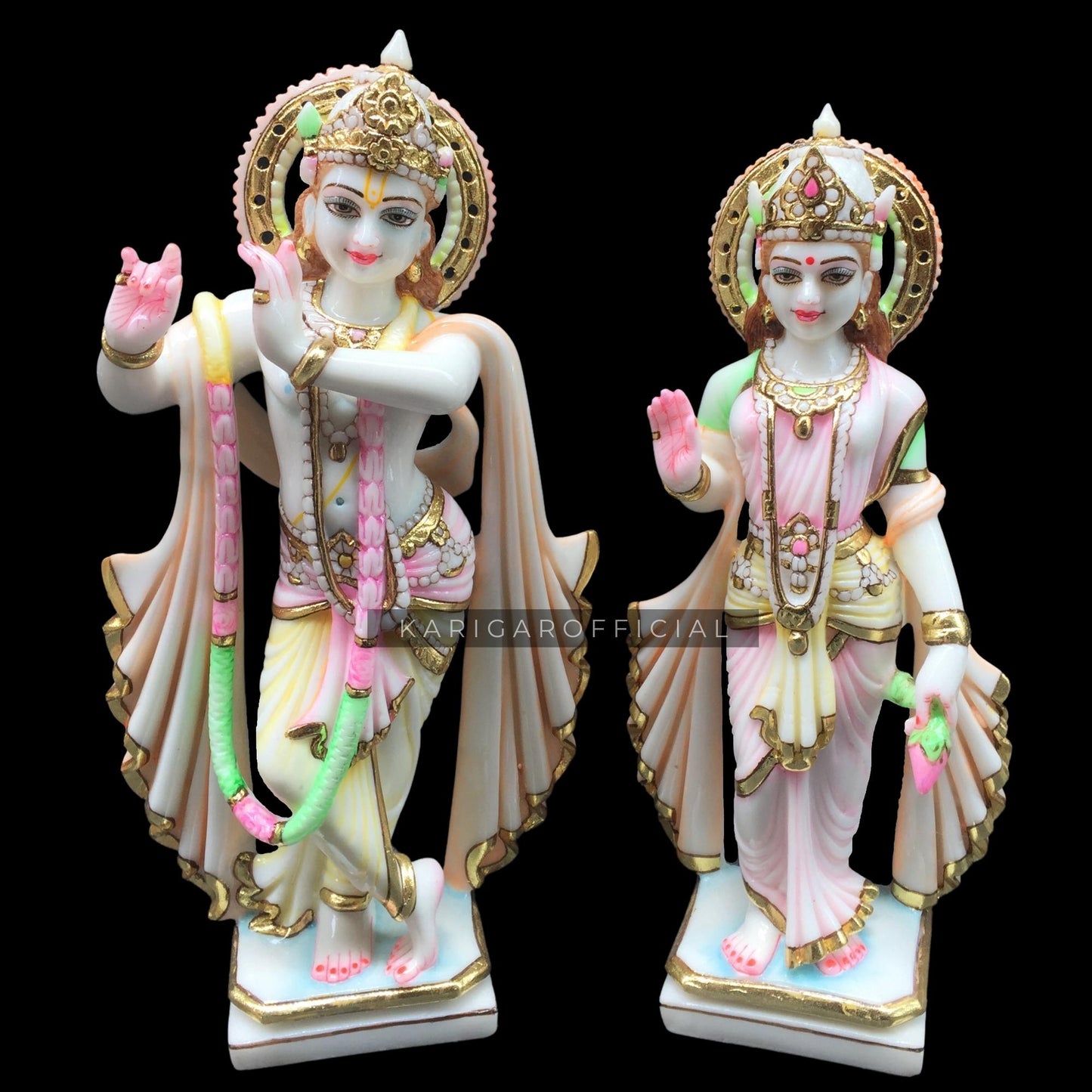 Radha Krishna Statue Murti Large 15 inches Marble Radha Krishna idol Hindu god divine Love couple Krishna figurine Handpainted Radha Krishna Special Home Temple Sculpture New Anniversary Wedding gifts