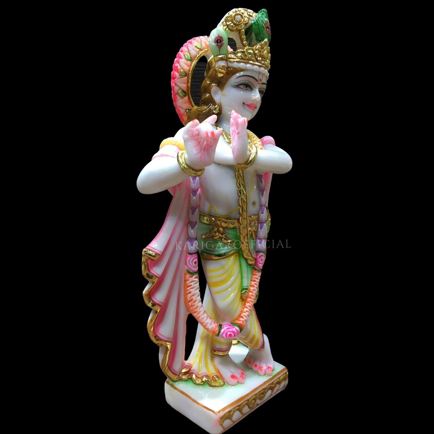 Estatua de Radha Krishna, pareja divina hindú, ídolo de pareja religiosa de mármol grande de 12 pulgadas, decoración del templo del hogar, Radha Krishna Murti pintado a mano, escultura especial para regalos de aniversario de inauguración de la casa